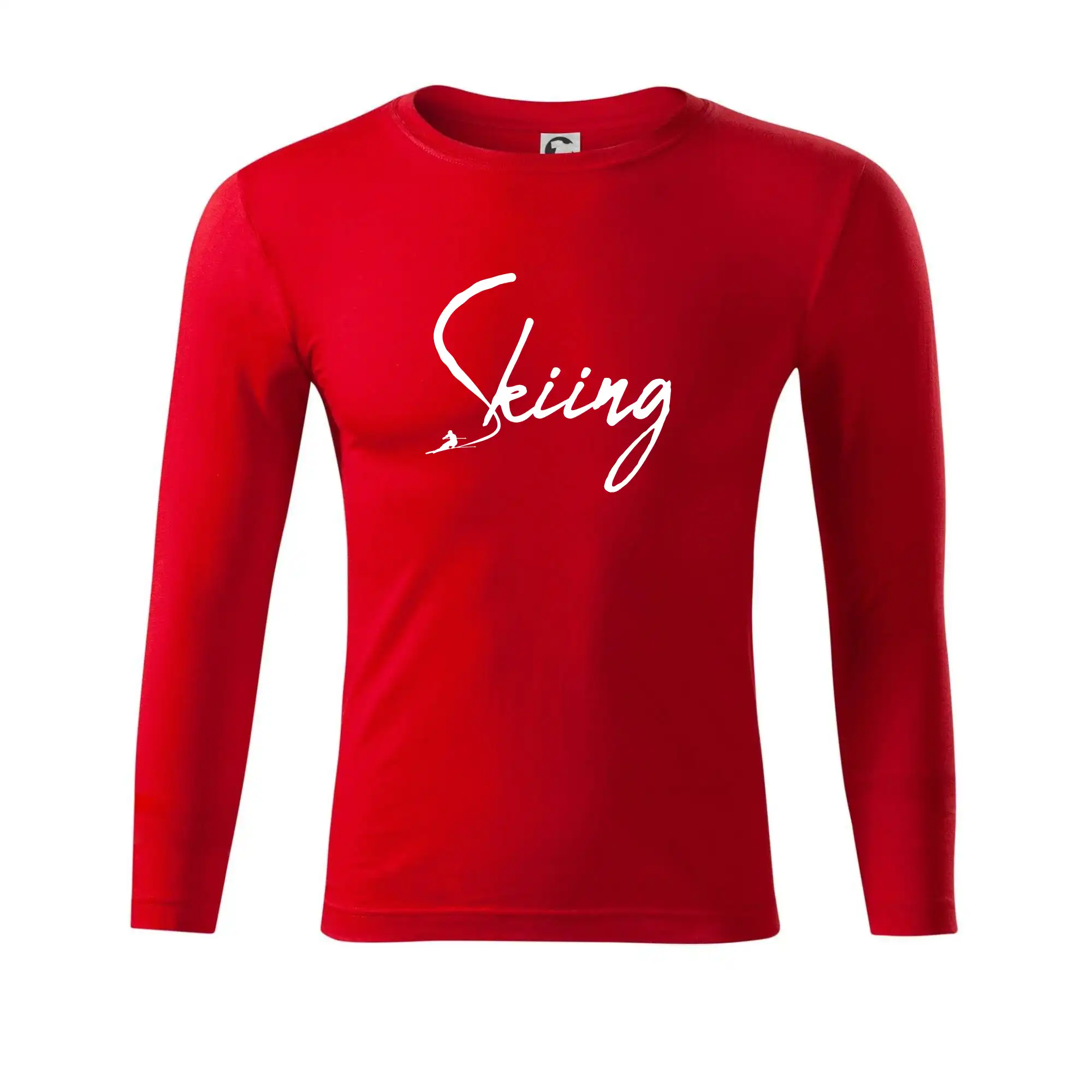 Skiing nápis lyžař