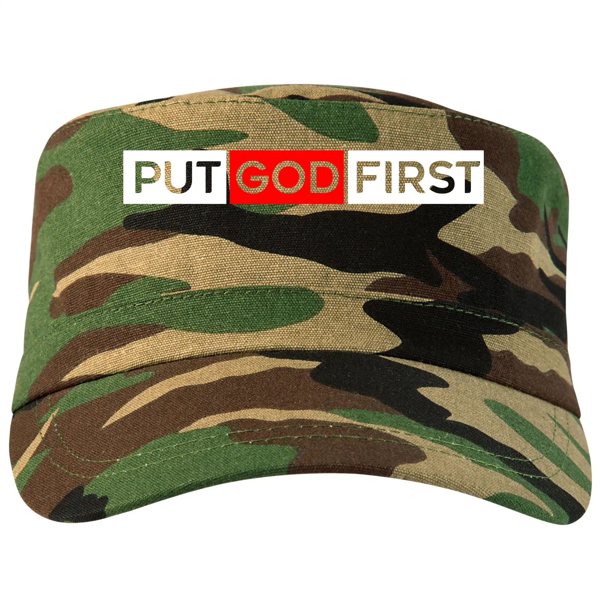 Put God first obdĺžnik - Šiltovka CAMO