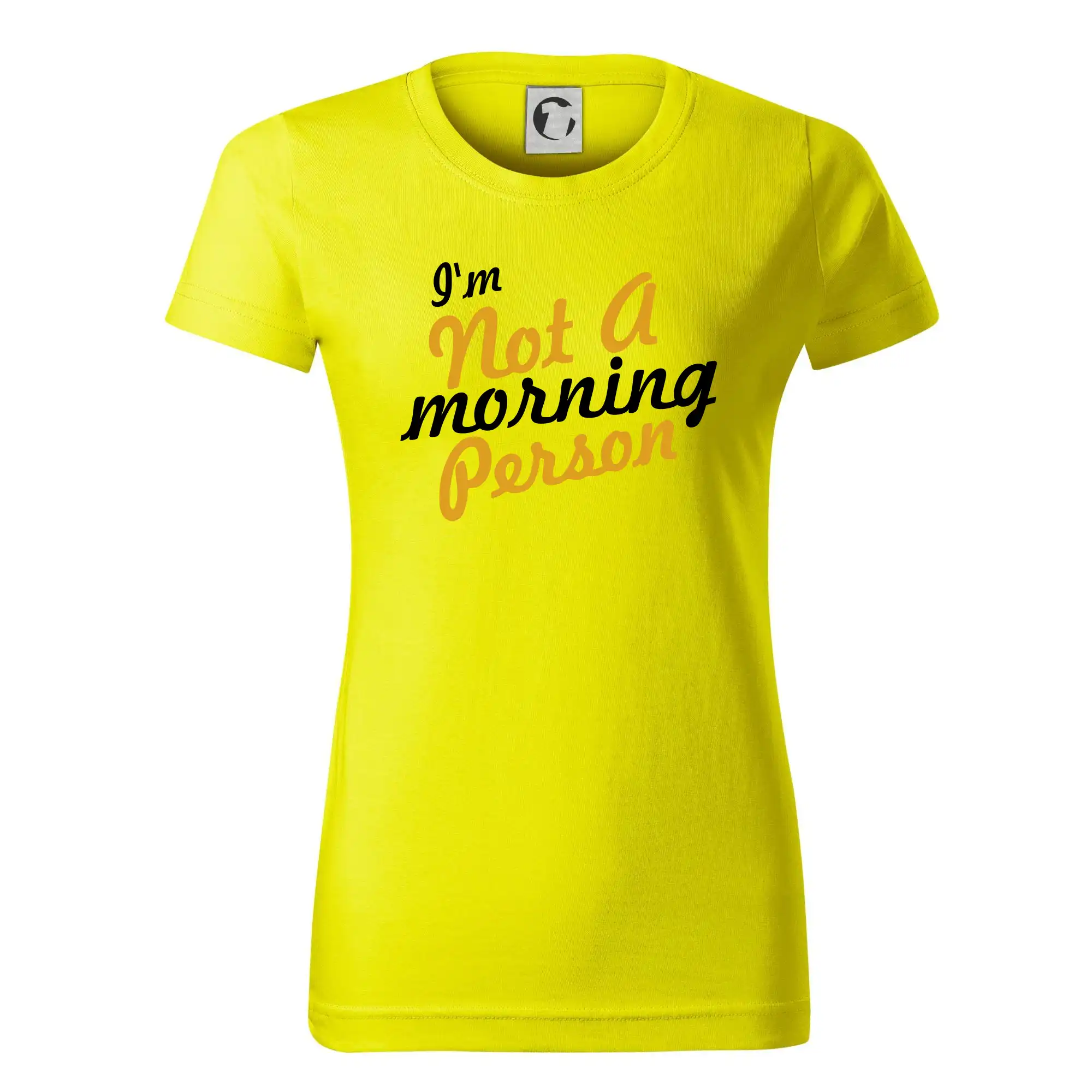 Ostatné nápisy - I'm not a morning person - Dámske tričko basic - ľahko voľnejšie a dlhšie