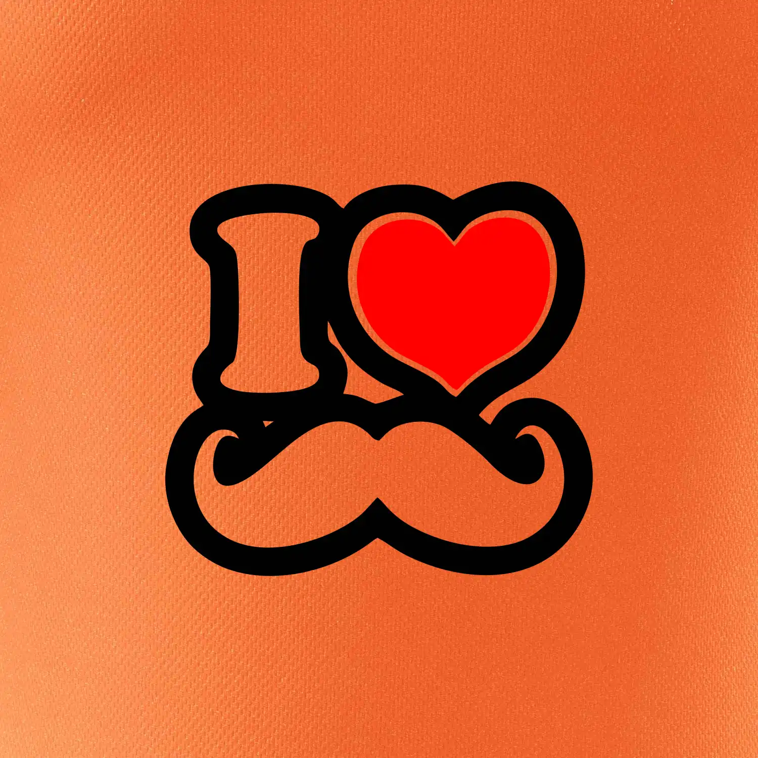 i love mustache - obrys