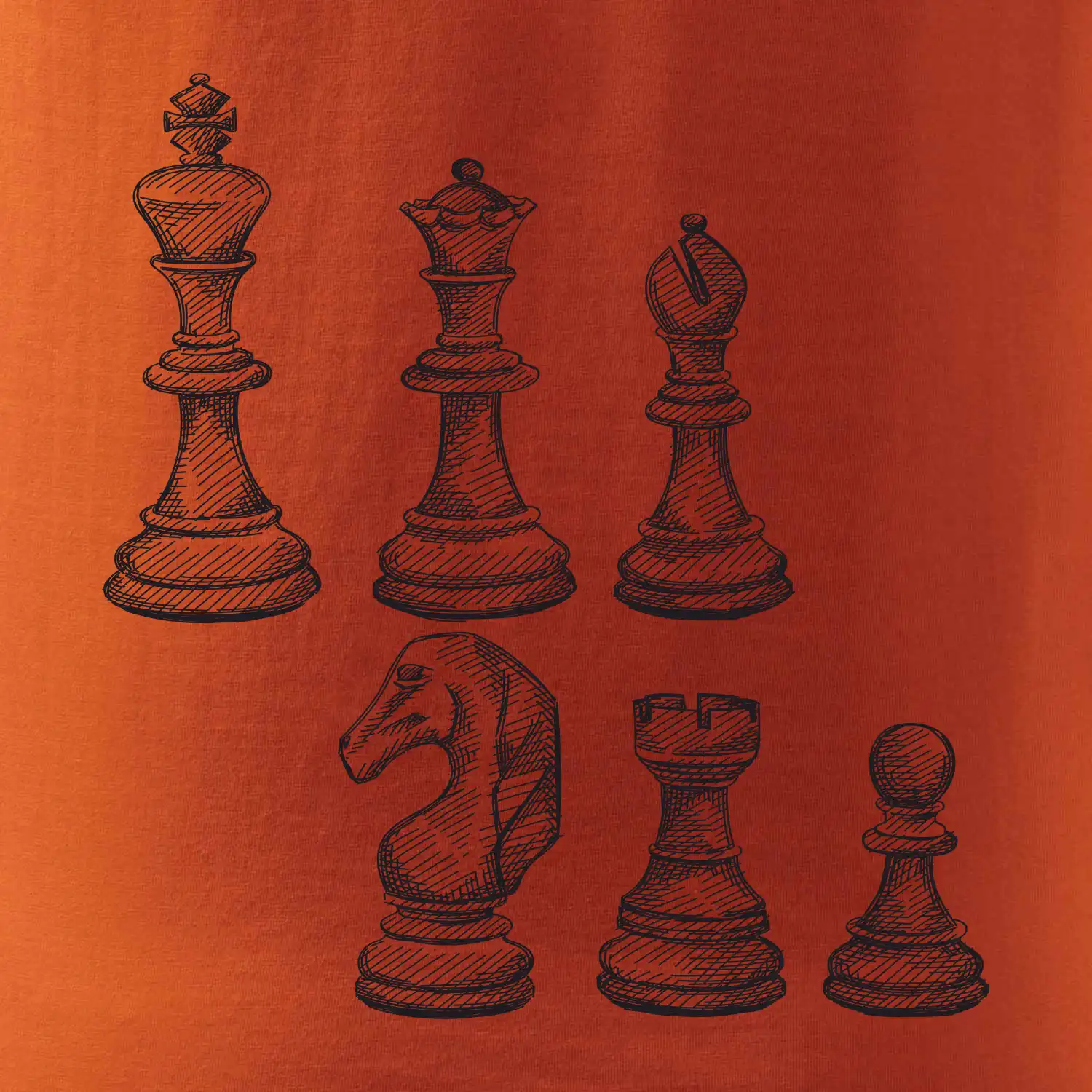 Šachové figurky kreslené