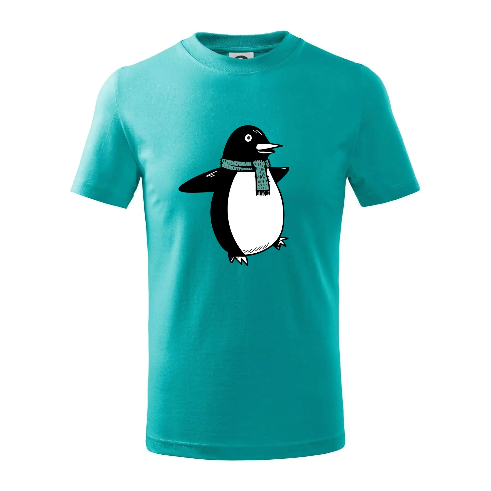 Tučňák se zelenou šálou