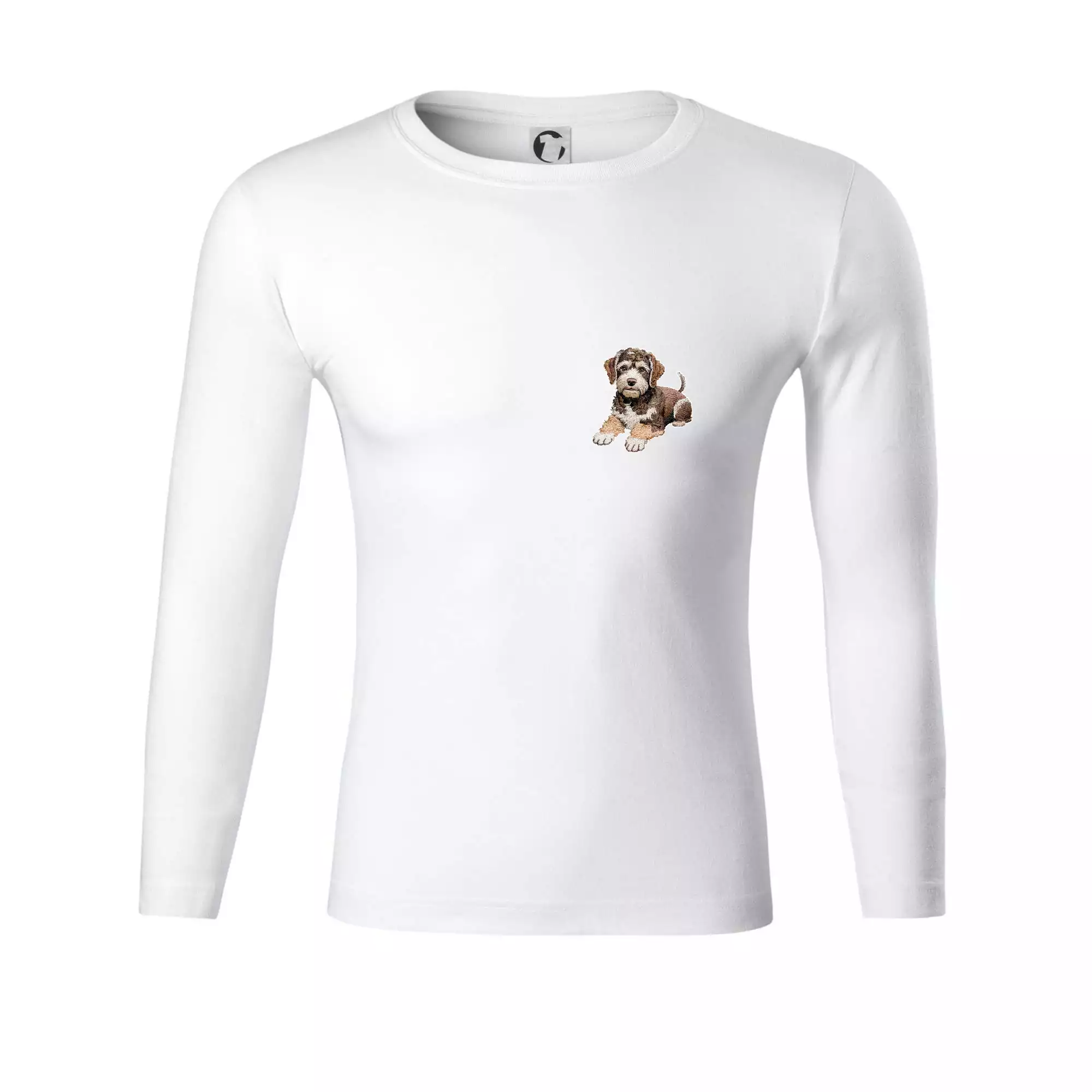 Lagotto romagnolo ležicí vyšívaný na prsu