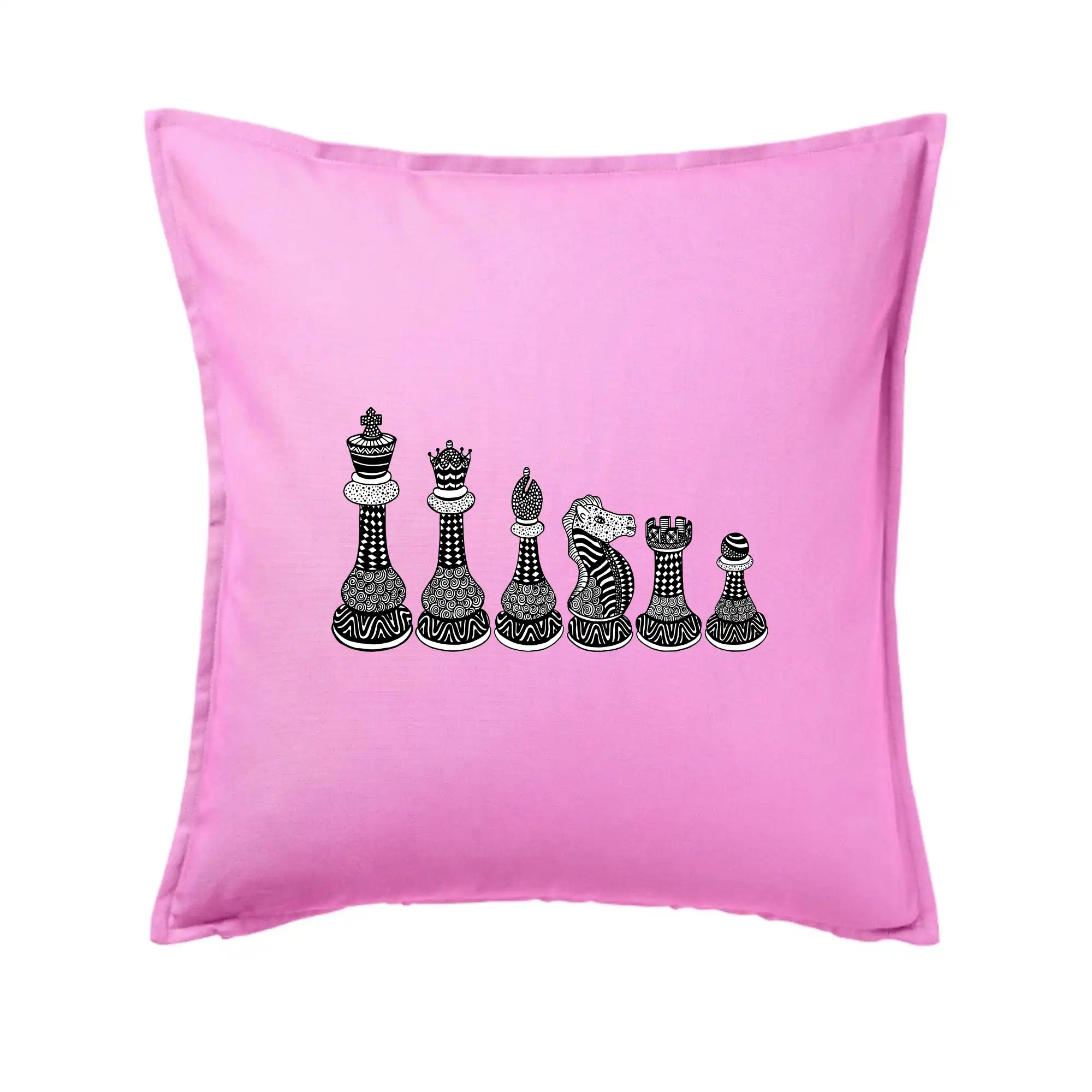 Šachové figurky v řadě - kreslené