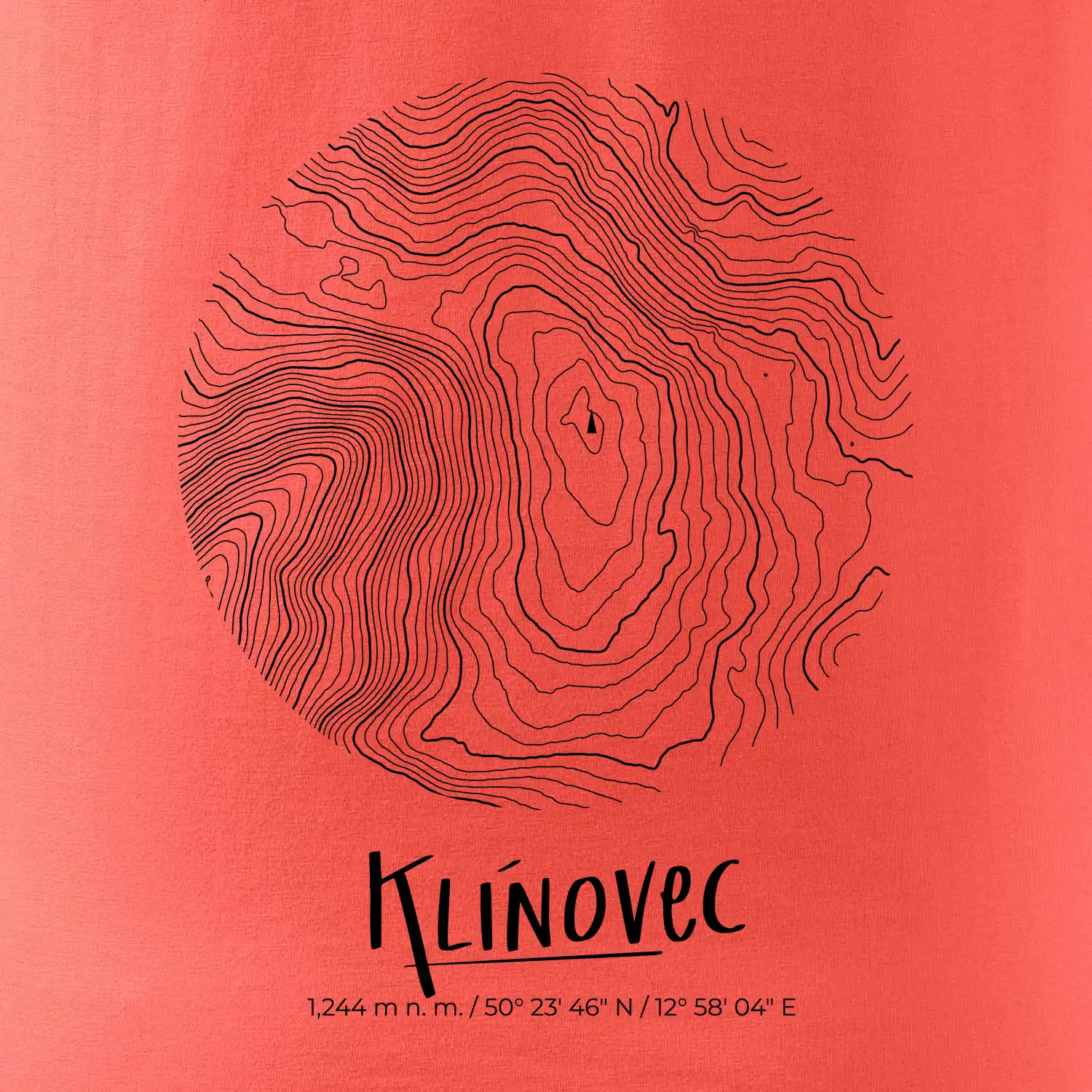 Klínovec - vrstevnice v kruhu