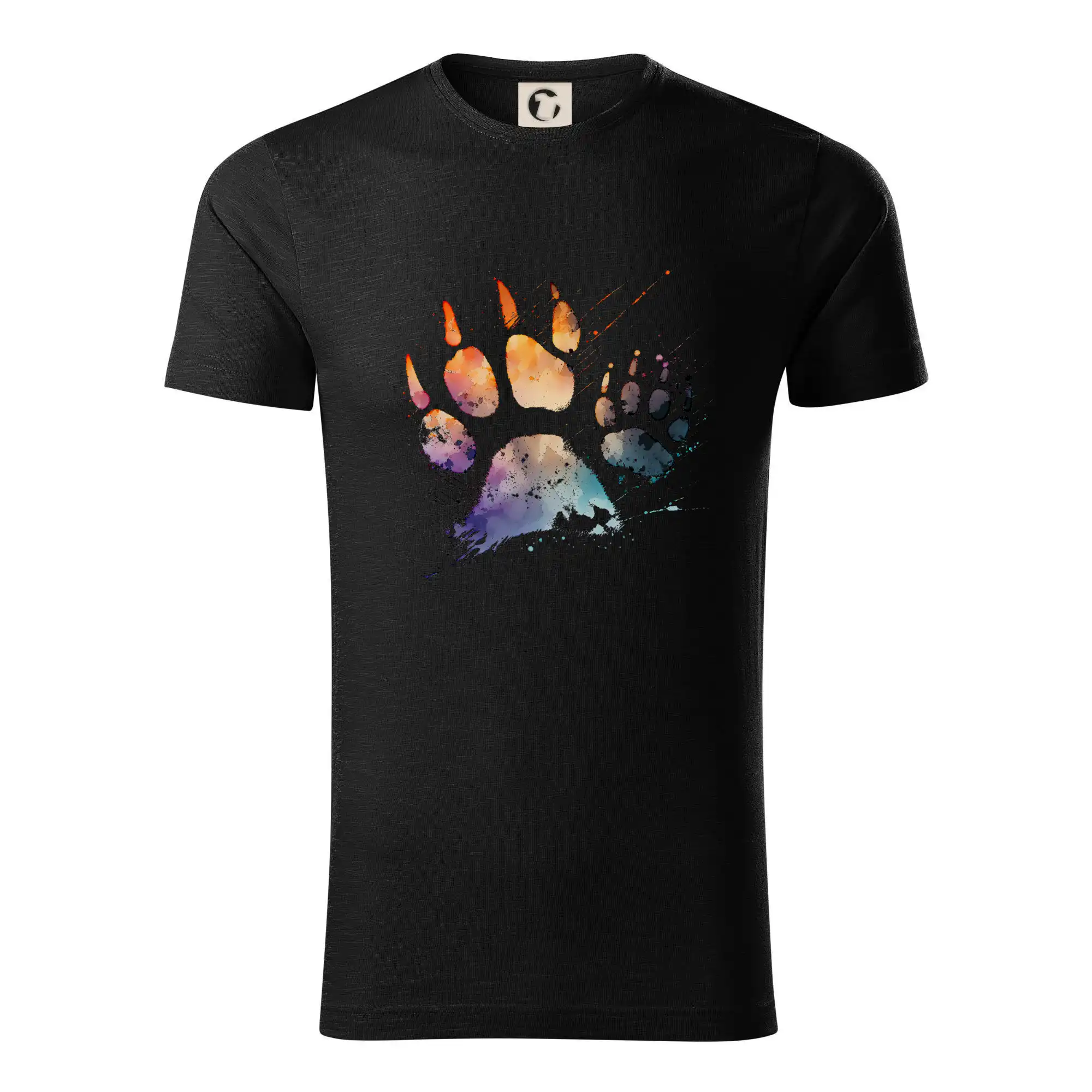 Vtipná tričká s mačkou - Dve mačacie packy vodovou farbou - Tričko z organickej bavlny