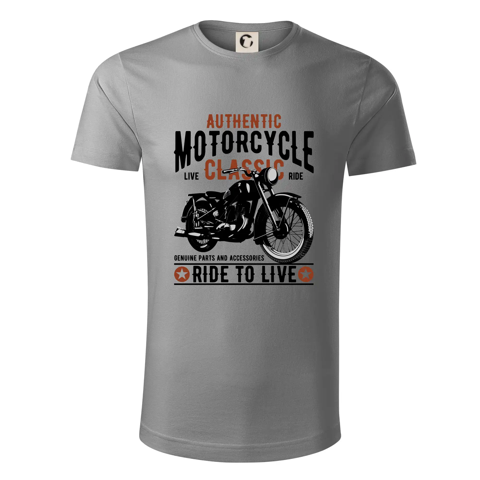 Tričká pre motorkárov¨ - Authentic classic ride to live - Tričko z organickej bavlny
