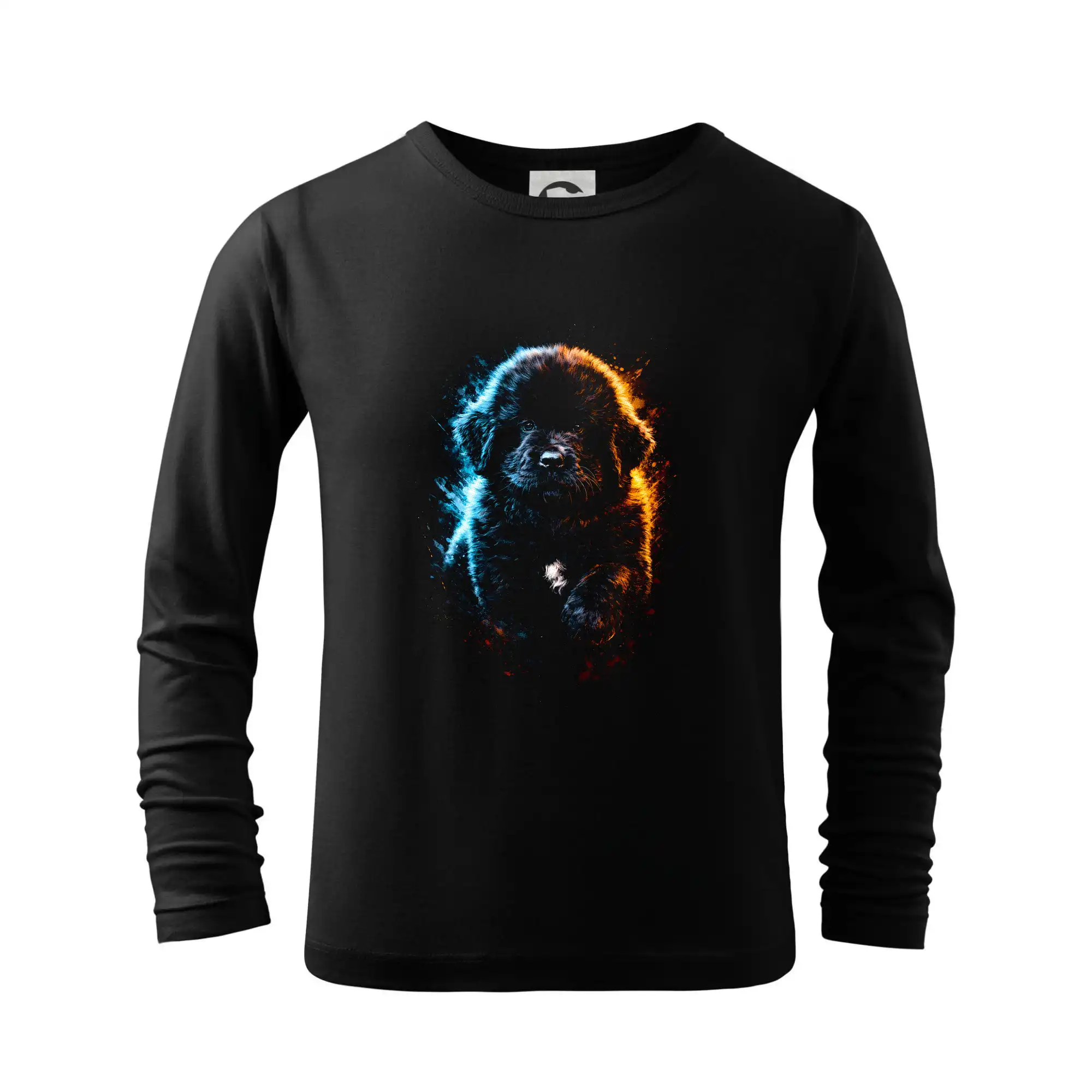 Ostatné psie plemená - Obrázok poltón novofundlandský pes - Tričko detské Long Sleeve
