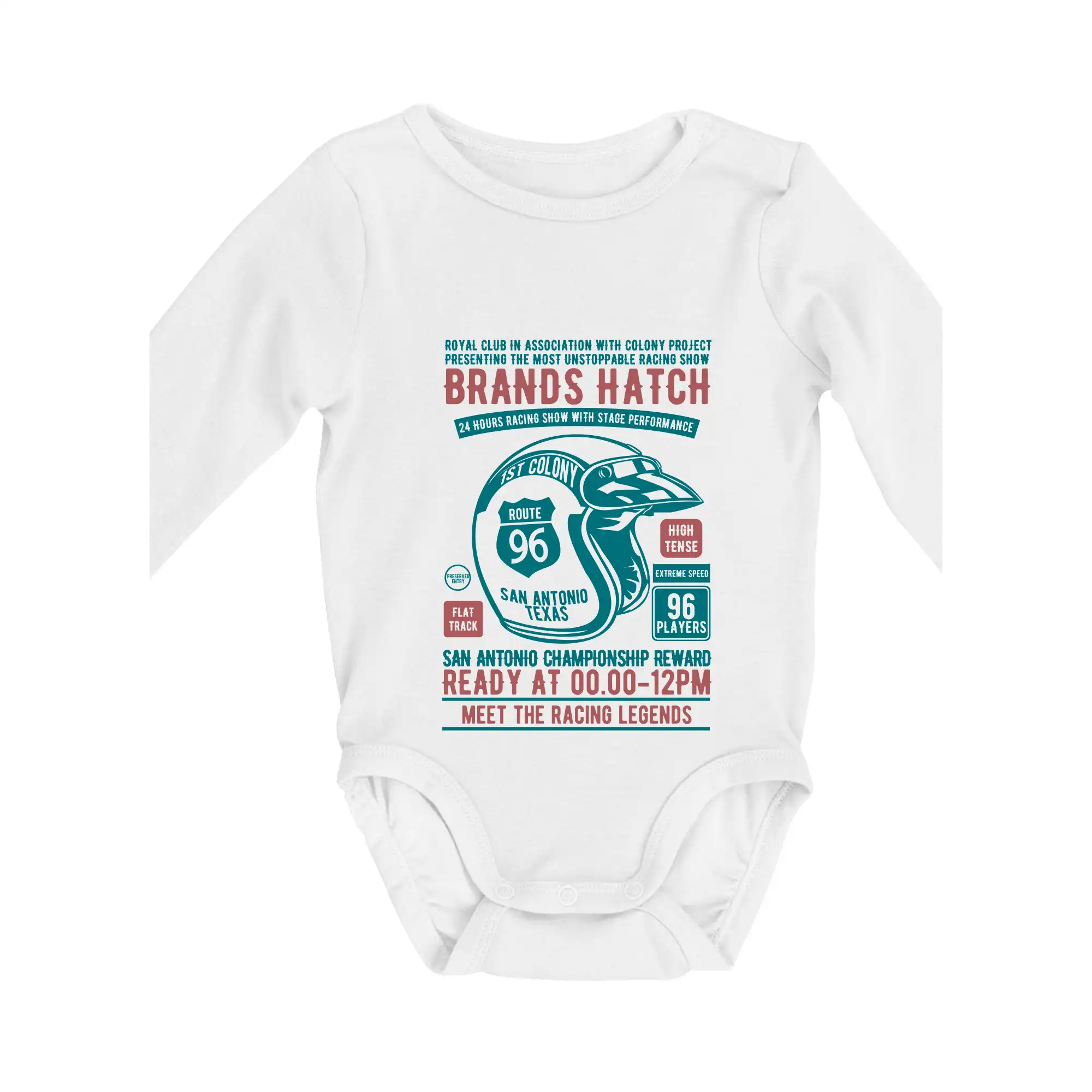 Tričká a mikiny s potlačou motoriek – pre pravých motorkárov - Brands Hatch Racing - Body dojčenské s dlhým rukávom
