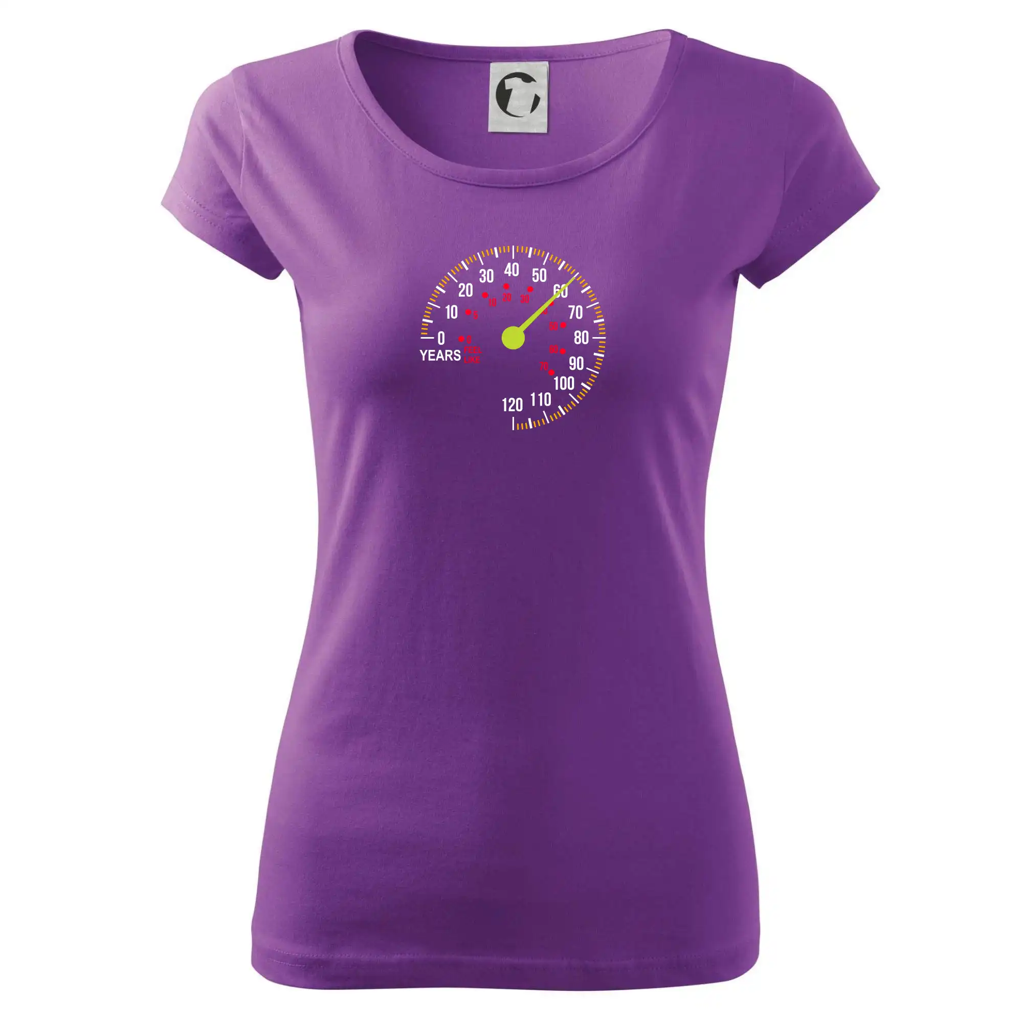 Tričko k 60. narodeninám - Tachometer cíti sa - 60 rokov - Dámske tričko Pure