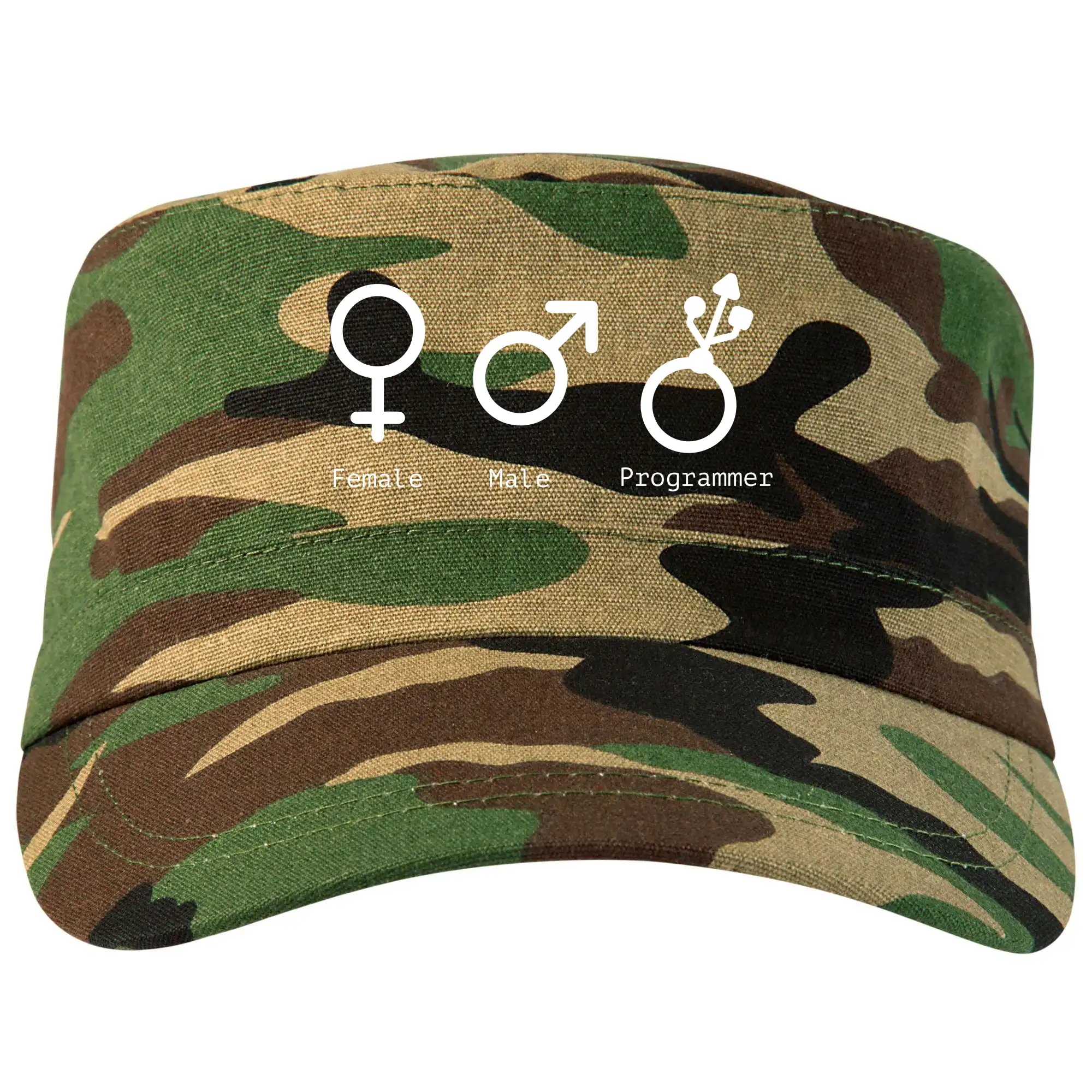 Tričká pre ajťákov - Female male programmer - Šiltovka CAMO