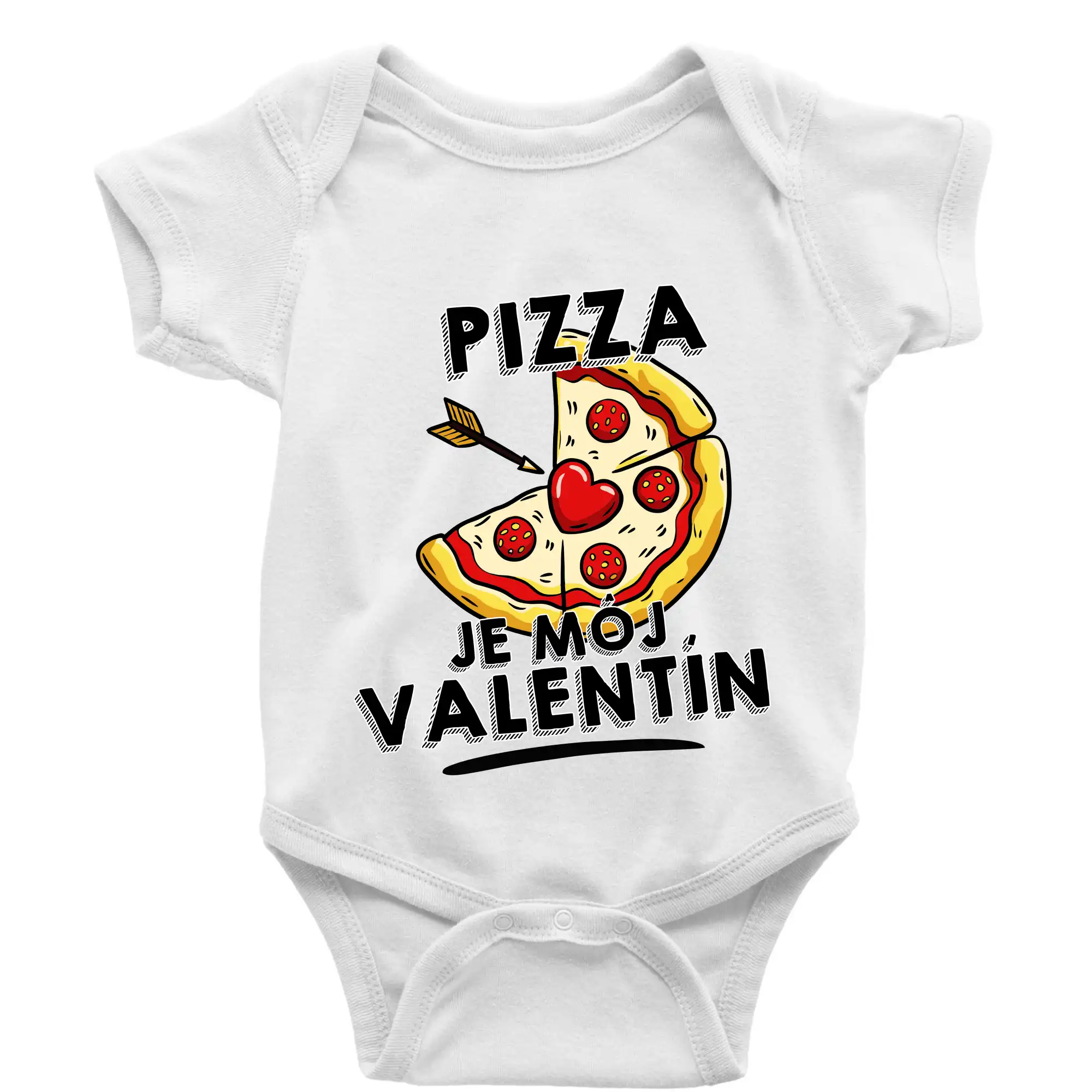 Tričká pre zamilovaných - Pizza je môj Valentín - Body dojčenské s krátkym rukávom