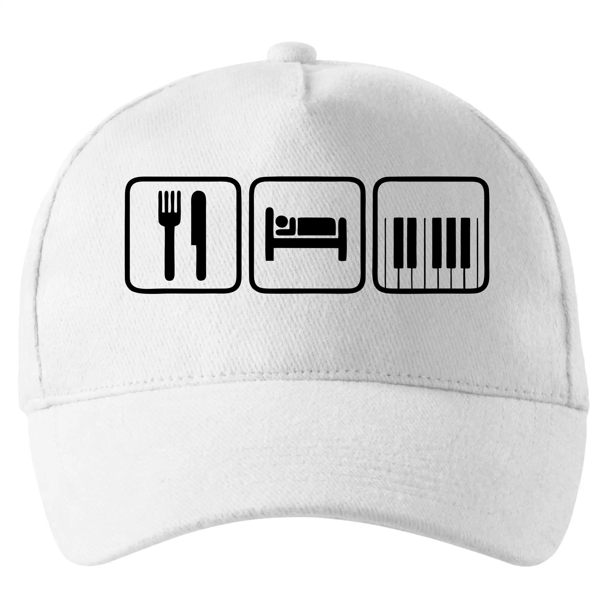 Eat sleep piano v rade - Šiltovka so zahnutým šiltom a mosaznou sponou