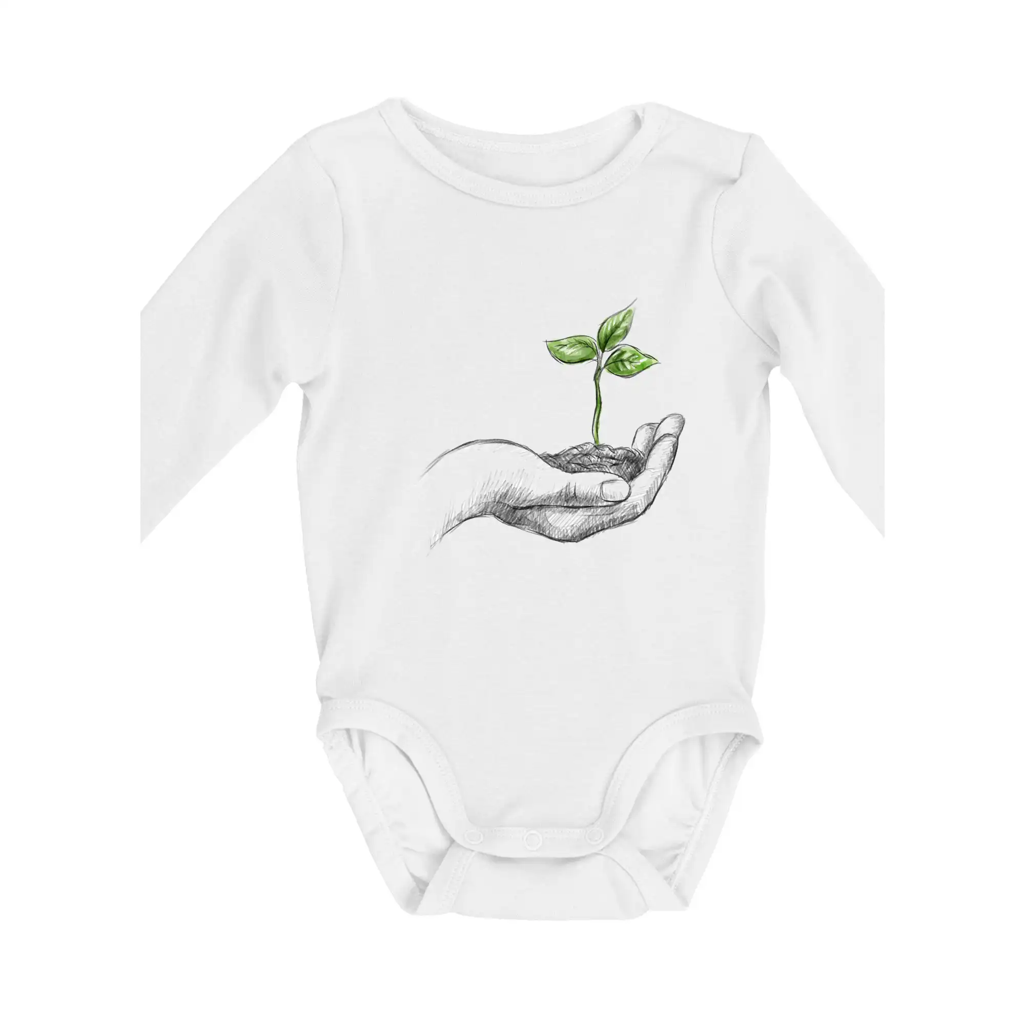 Grafické tričká - Bio ruka života - Body dojčenské s dlhým rukávom