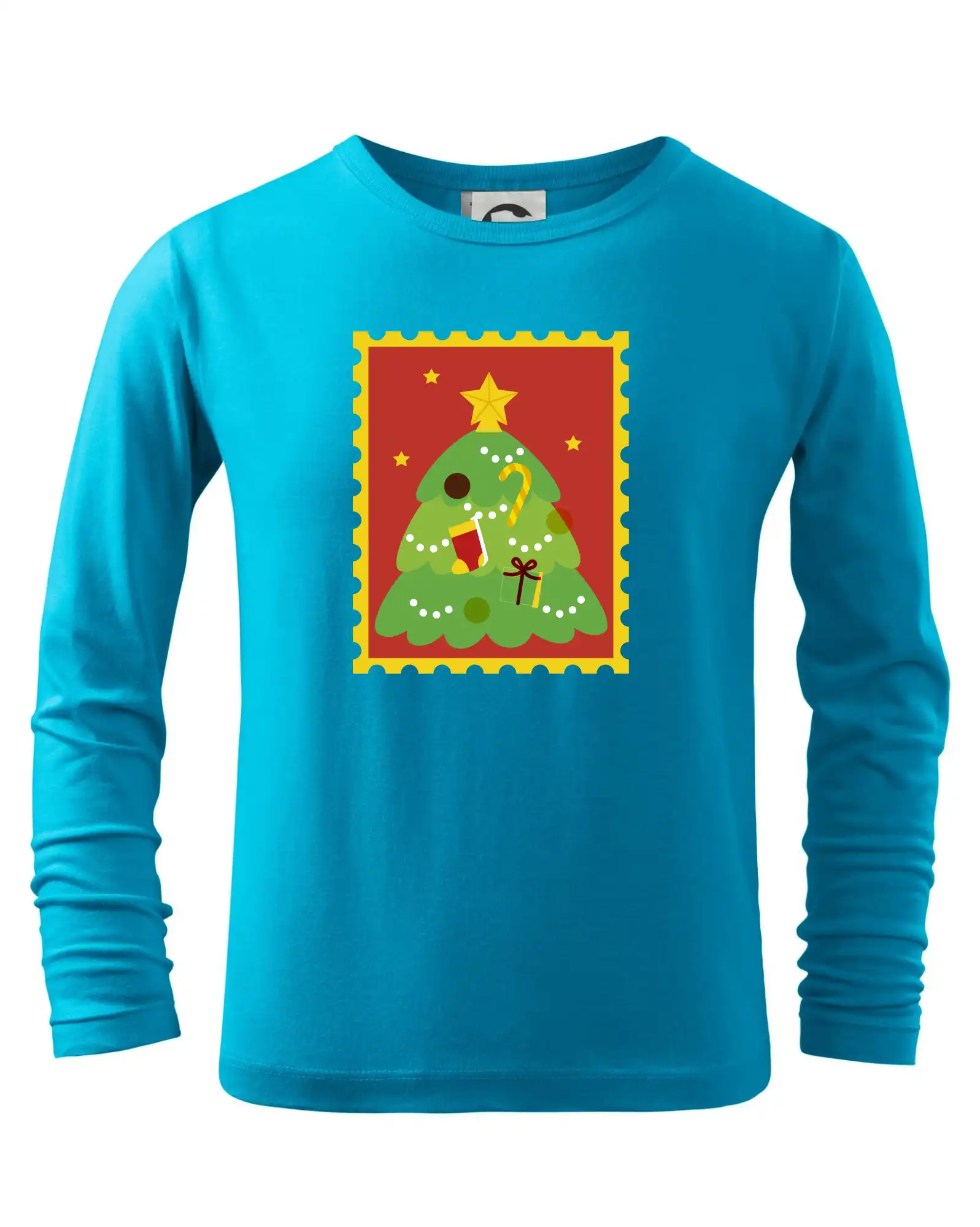 Vianočné tričká - Rodinné vianočné tričká - známky - Tričko detské Long Sleeve