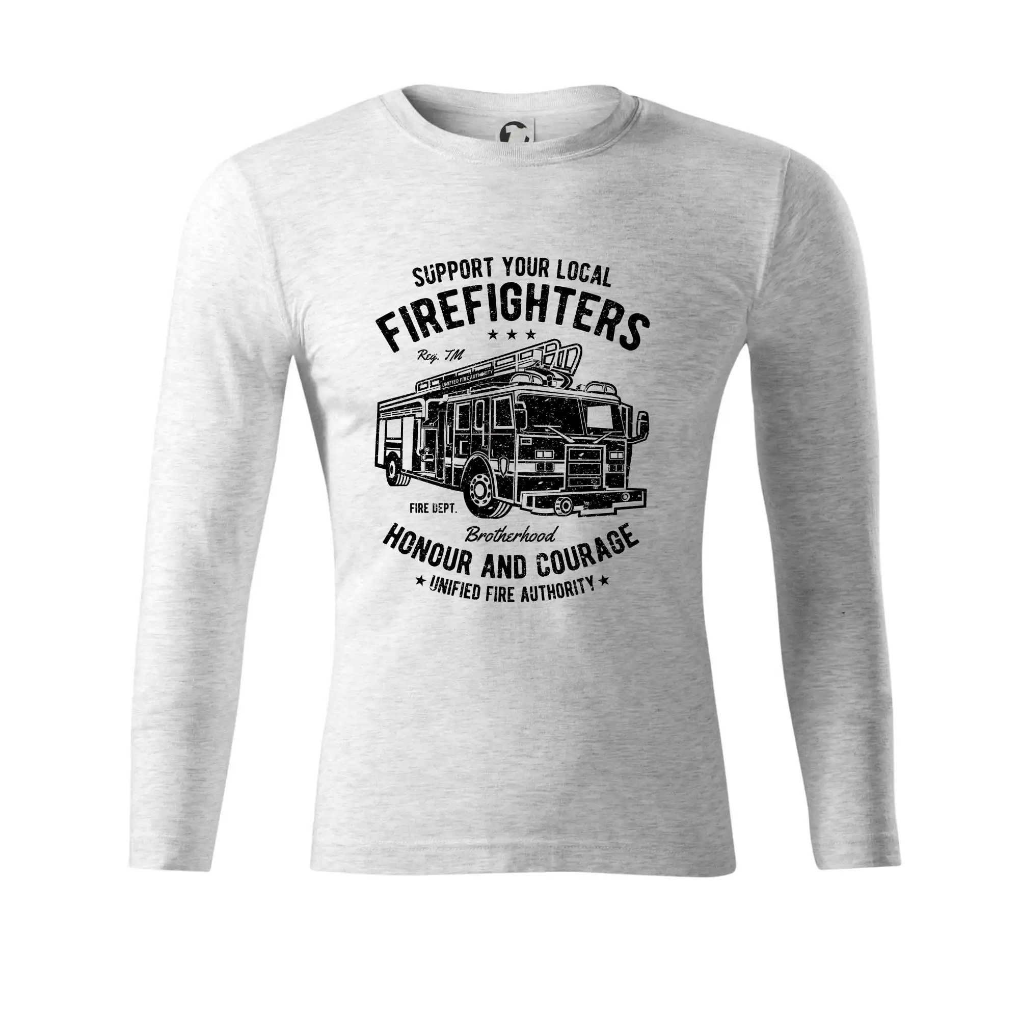 Originálne tričká pre hasičov - Fire Fighters Truck - Tričko Progress s dlhým rukávom