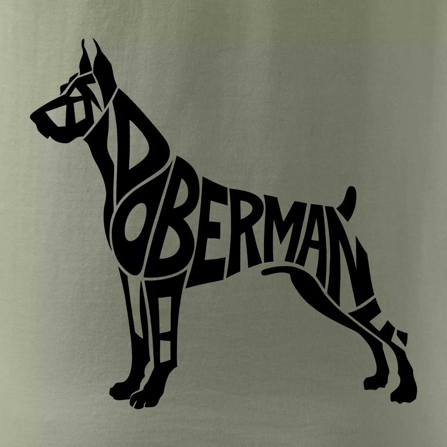 Doberman - nápis v tělě