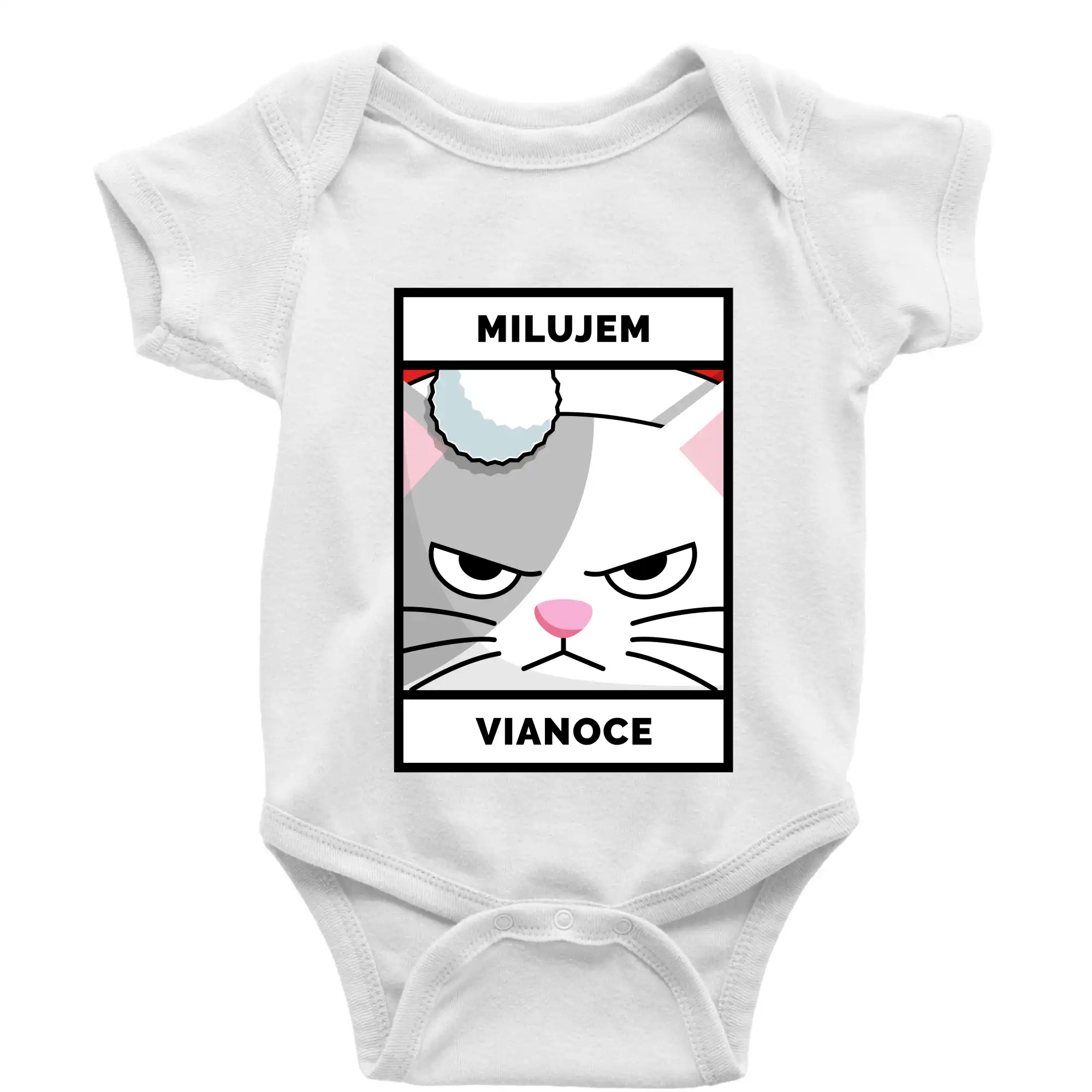 Vianočné tričká - Miluju Vianoce - Body dojčenské s krátkym rukávom