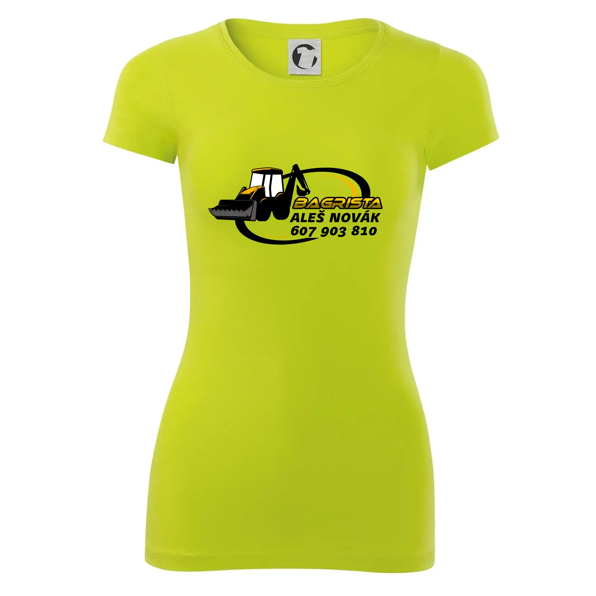 Bagrista v kruhu - vlastní nápis