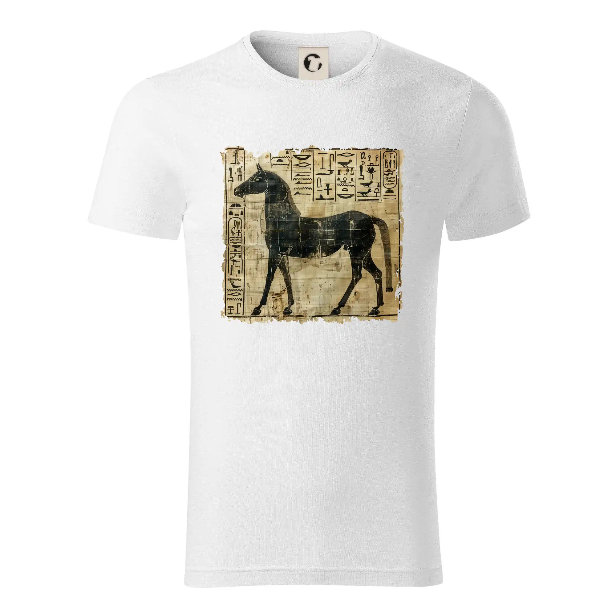 Tričká s koňmi - Egyptské hieroglyfy kôň - Tričko z organickej bavlny
