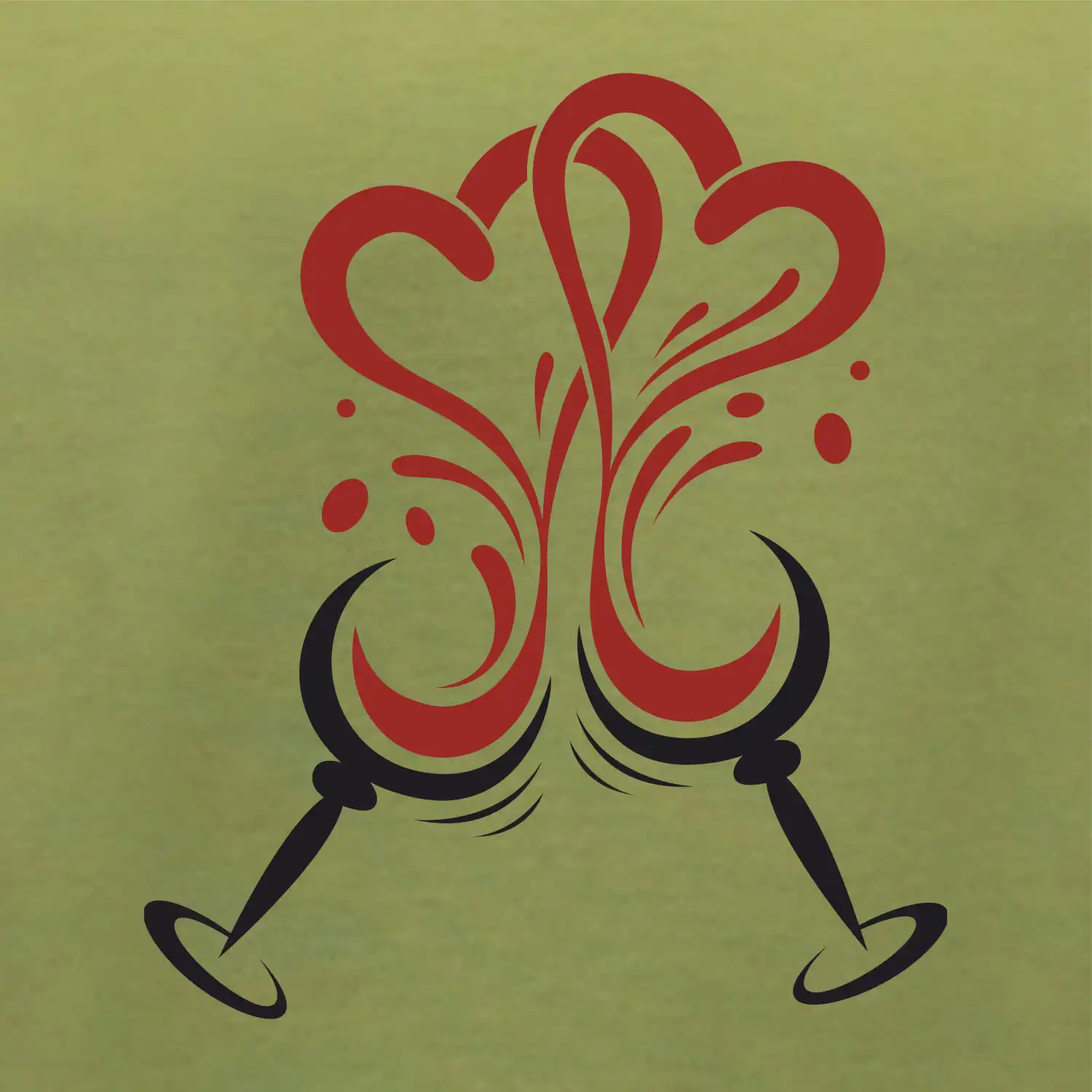 Víno je láska kulaté skleničky