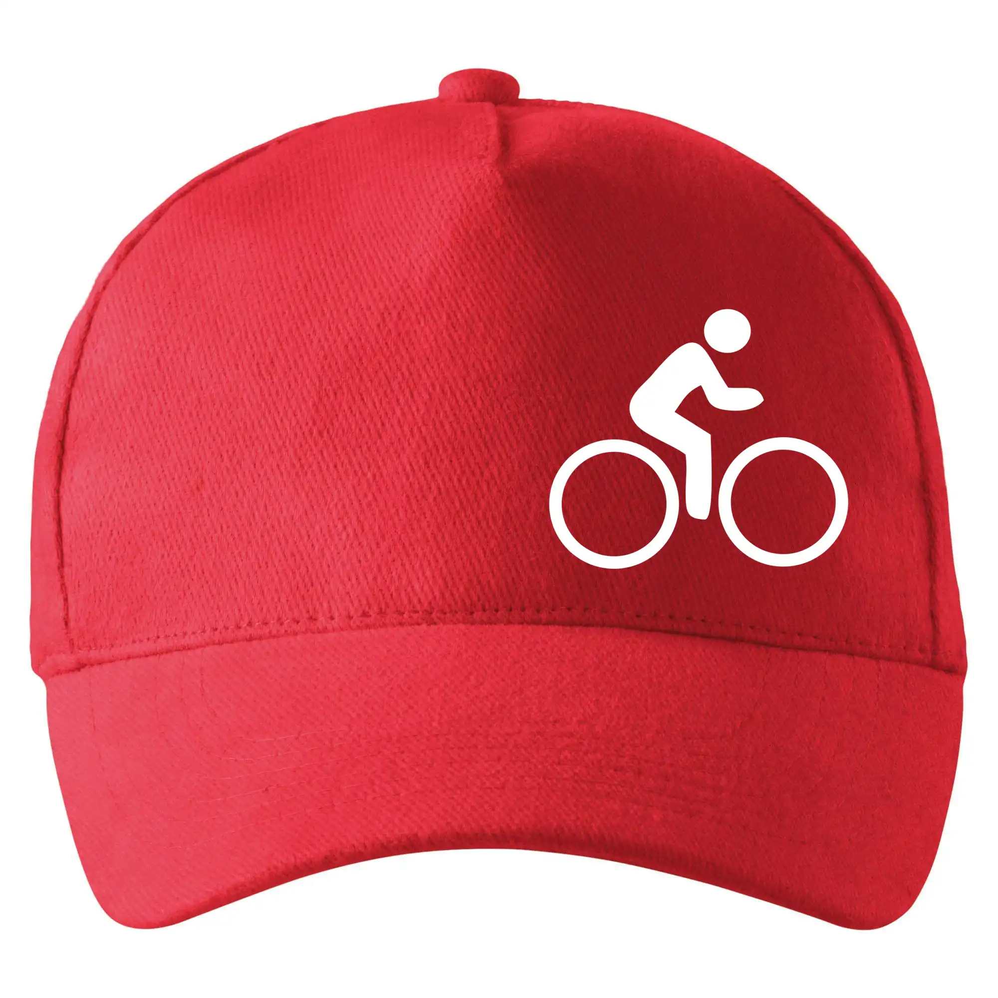 Tričko ako darček pre cyklistu - Obrázok kolesa na prsníku - ikona panáčik - Šiltovka so zahnutým šiltom a mosaznou sponou