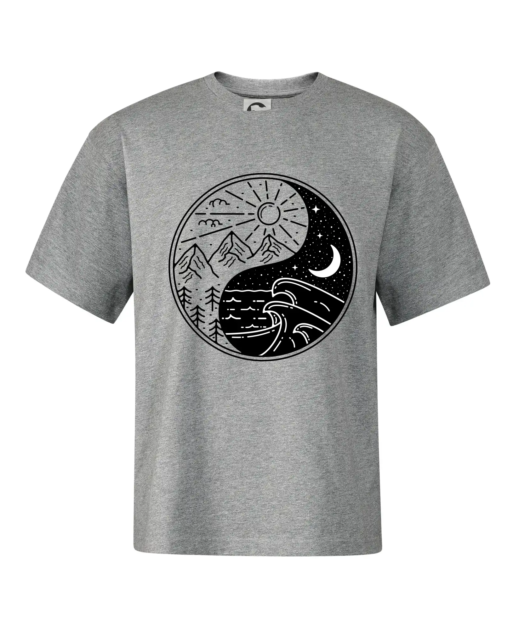 Trička pre cestovateľov - Yin & Yang hory a moře - Stage unisex - OVERSIZE