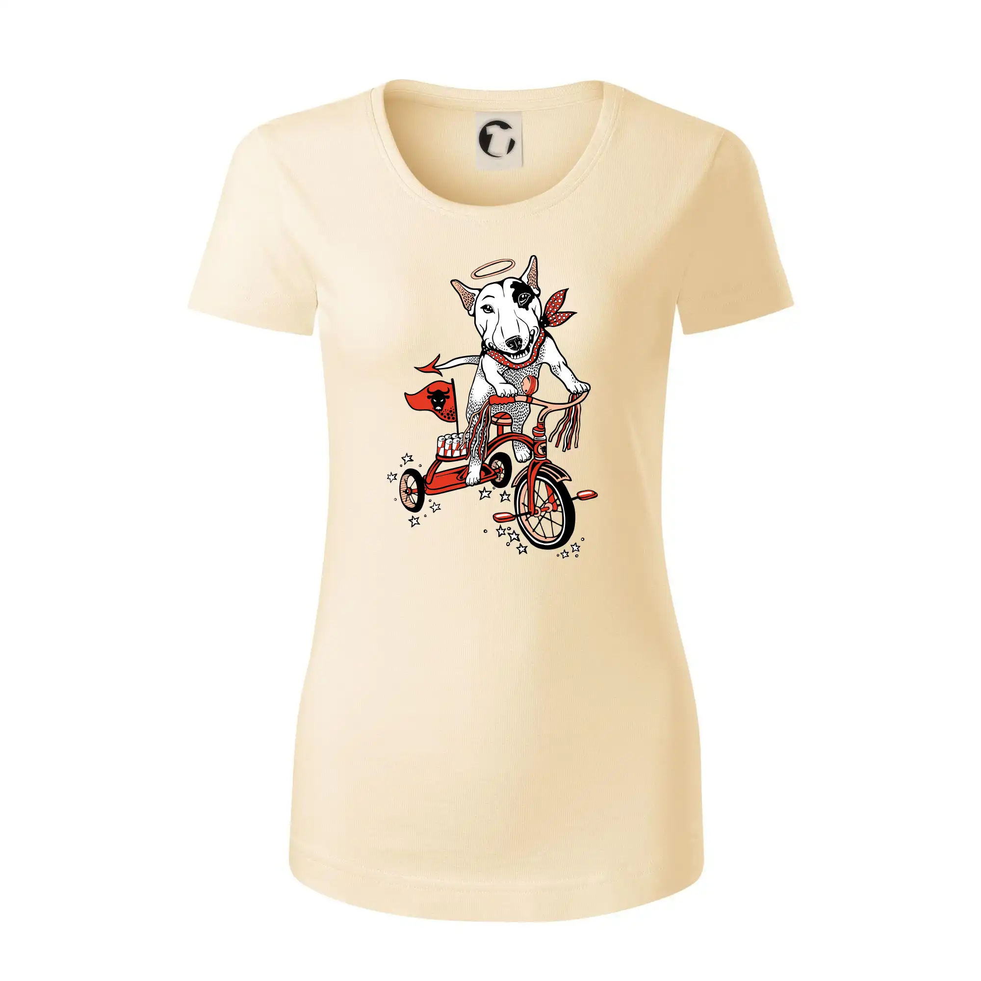 Ostatné psie plemená - Bull terier anjel (Pecka design) - Dámske tričko z organickej bavlny Origin (GOTS)