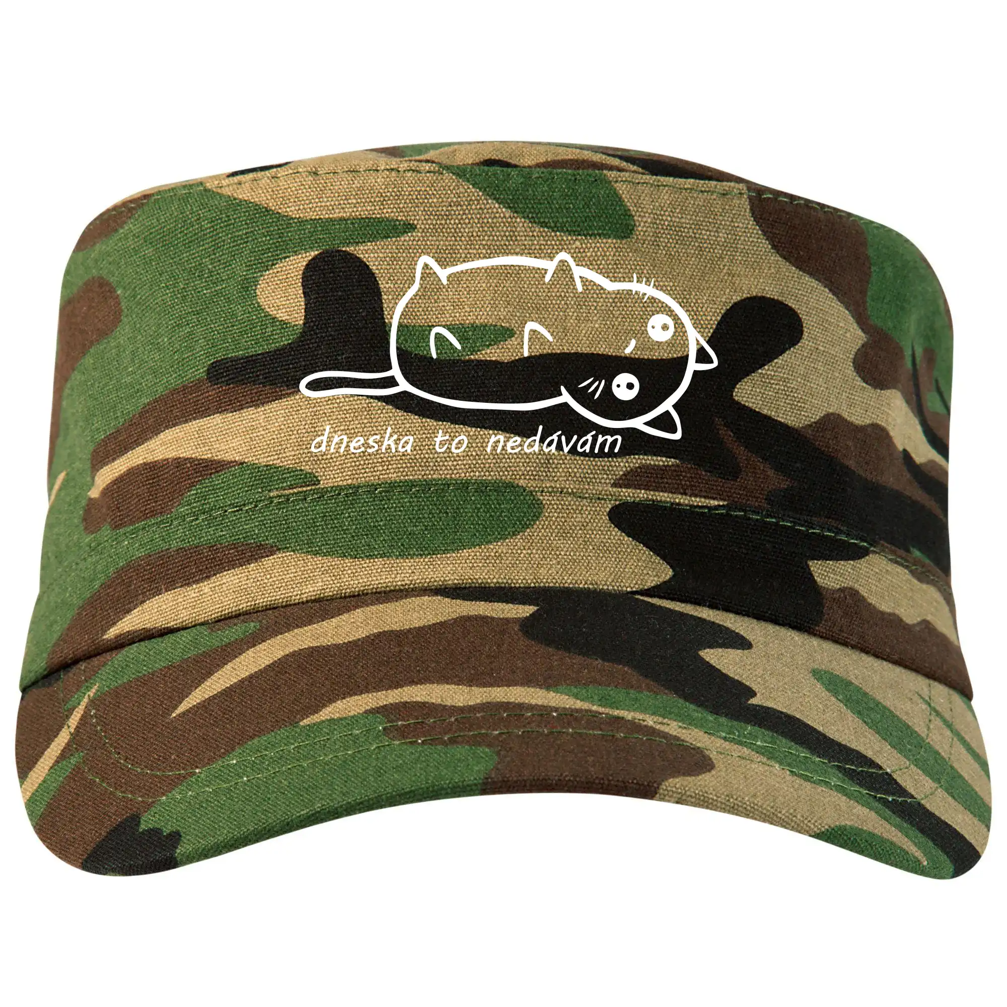 Vtipná tričká s mačkou - Dnes to nedávam - Šiltovka CAMO