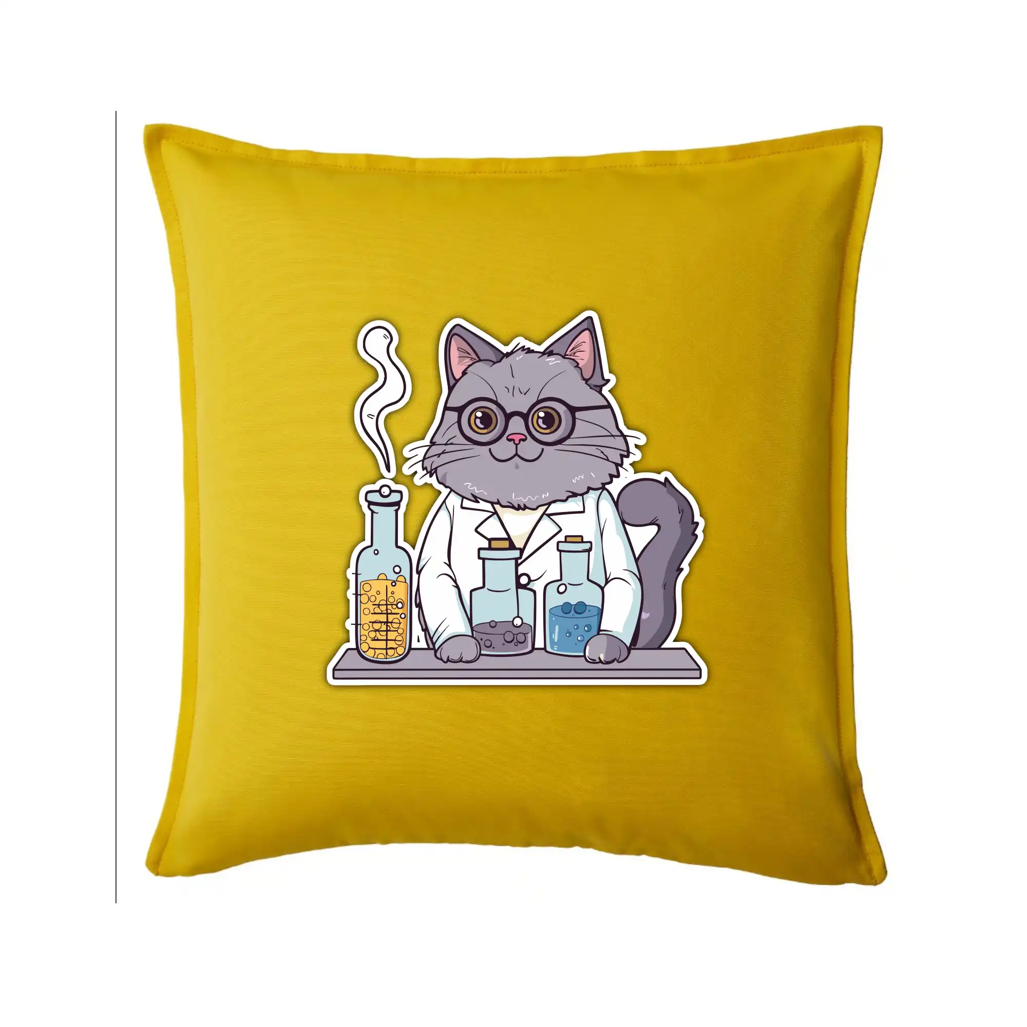 Vtipné tričká pre Chemiky - Mačka chemik - Vankúš 50x50