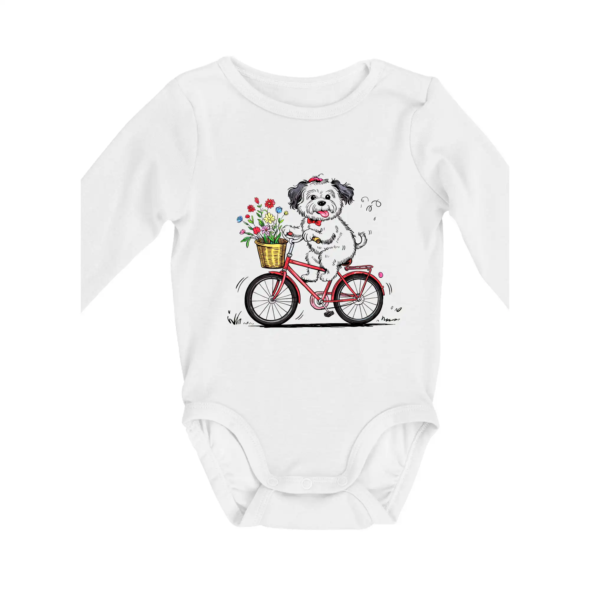 Ostatné psie plemená - Havanský psík na bicykli - Body dojčenské s dlhým rukávom