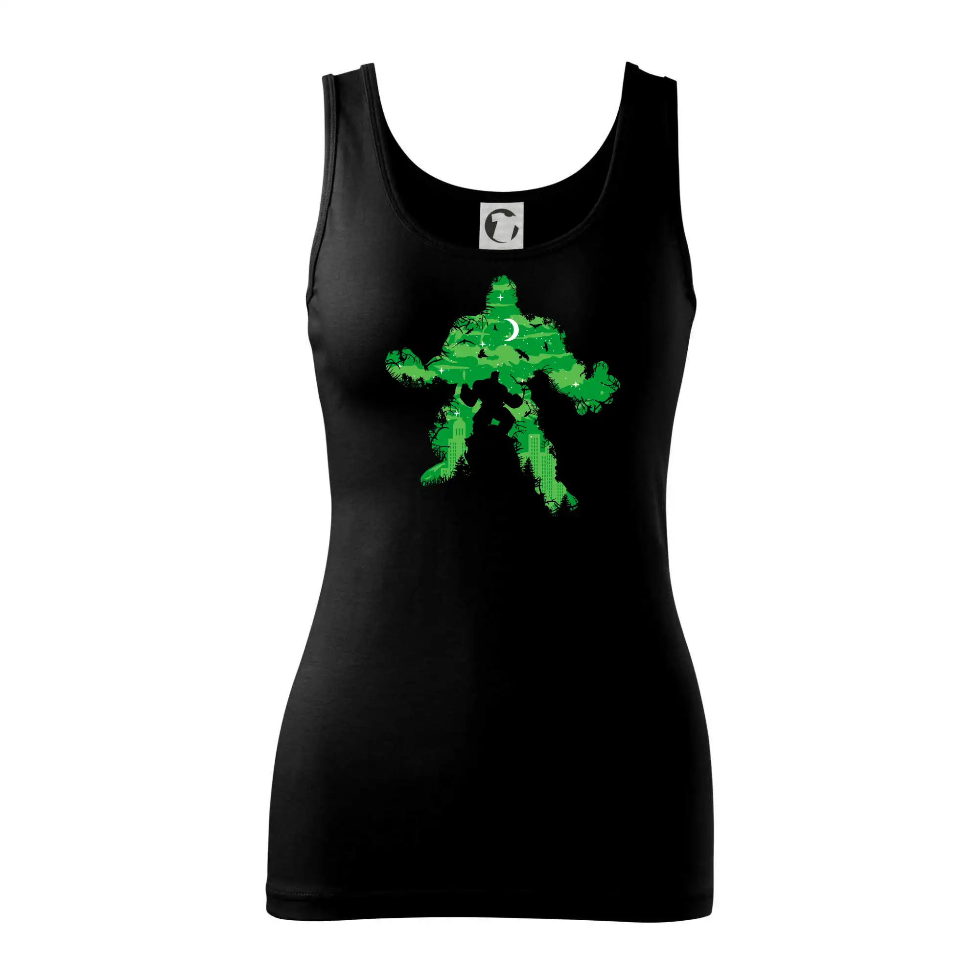 Grafické tričká - Green Monster mraky - Dámske tielko