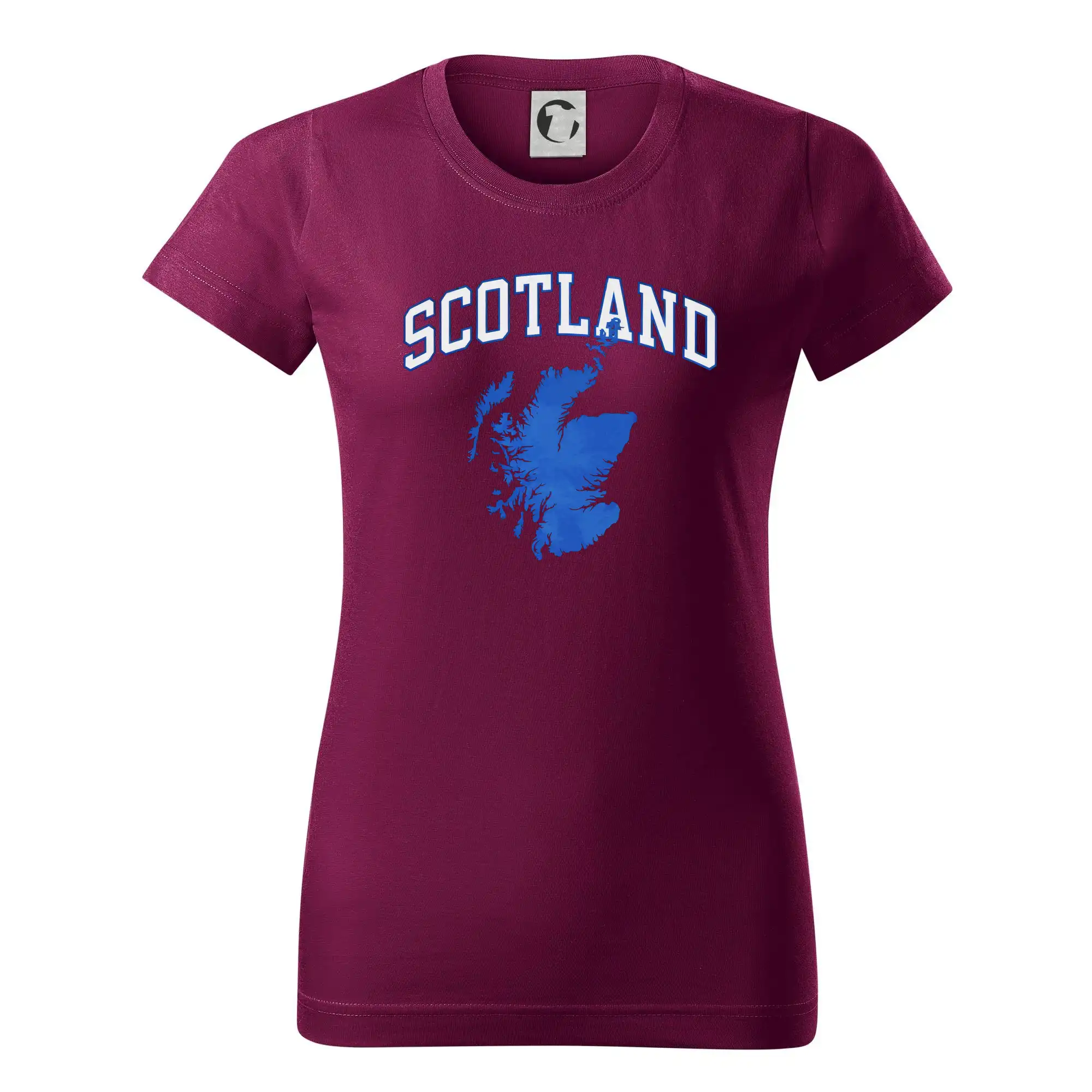 Ostatné mestá / miesta - Scotland nápis s mapou - Dámske tričko basic - ľahko voľnejšie a dlhšie