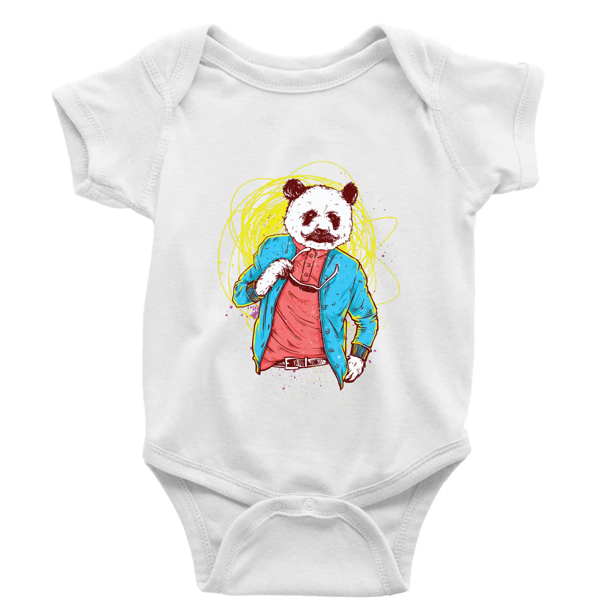 Grafické tričká - Panda Bear - Body dojčenské s krátkym rukávom