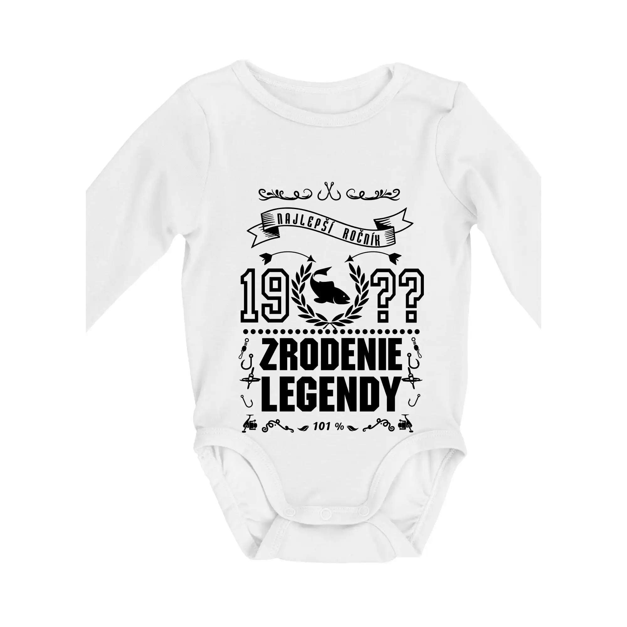 Trička Zrodenie legendy - Zrodenie legendy - pre rybárov - Body dojčenské s dlhým rukávom