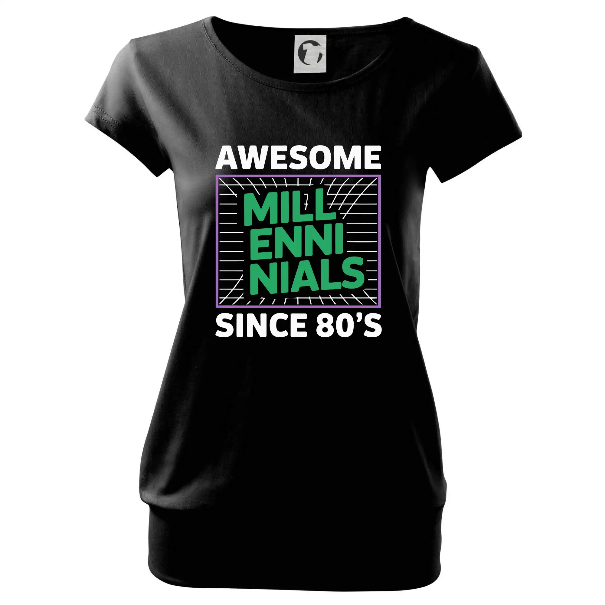 Tričká s motívmi ktoré frčia na internete - Generace Y - Zelený Awesome Millennials Since 80's - Voľné tričko city