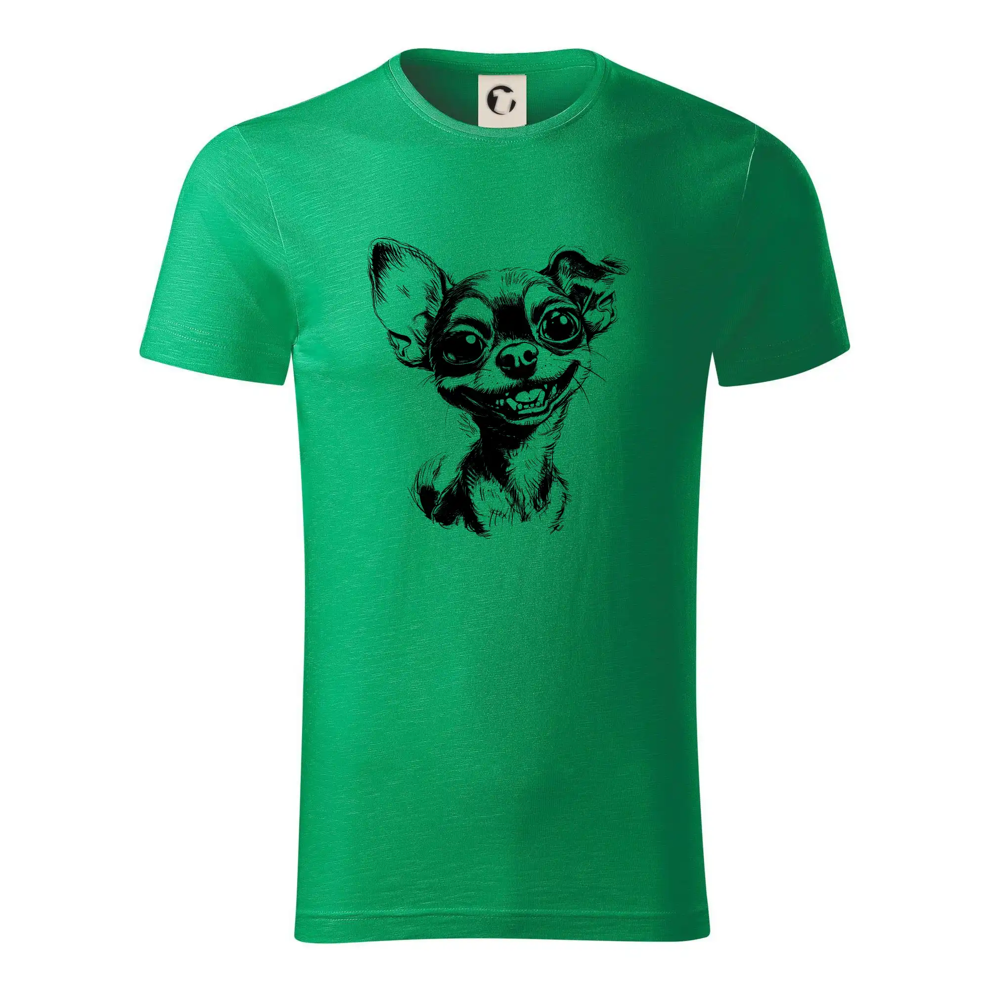 Čivava - Čiernobiela karikatúra čivava - Tričko z organickej bavlny