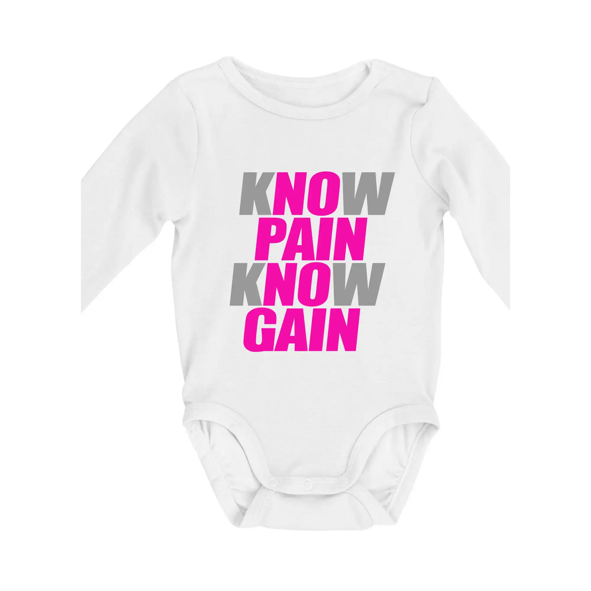 Tričká pre bežcov - Know Pain, Know Gain - Body dojčenské s dlhým rukávom