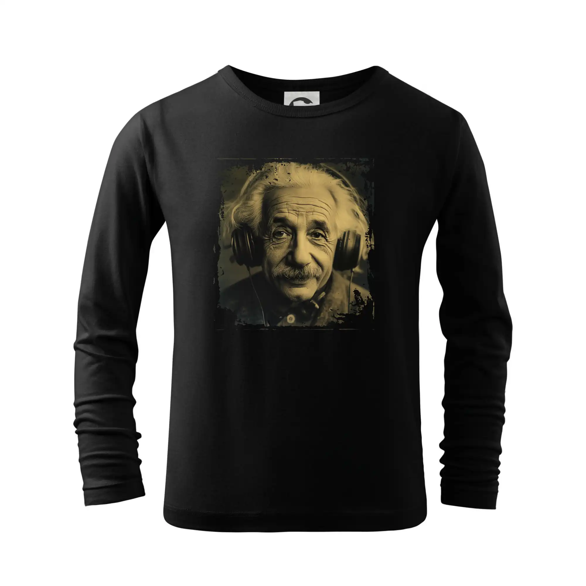 Vtipné tričká pre fyziky - Albert Einstein so slúchadlami - Tričko detské Long Sleeve