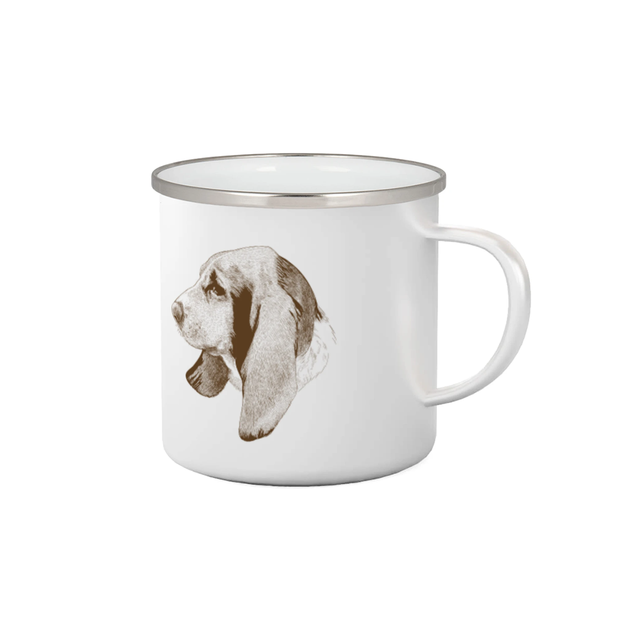 Ostatné psie plemená - Basset - kreslená hlava - Plecháčik