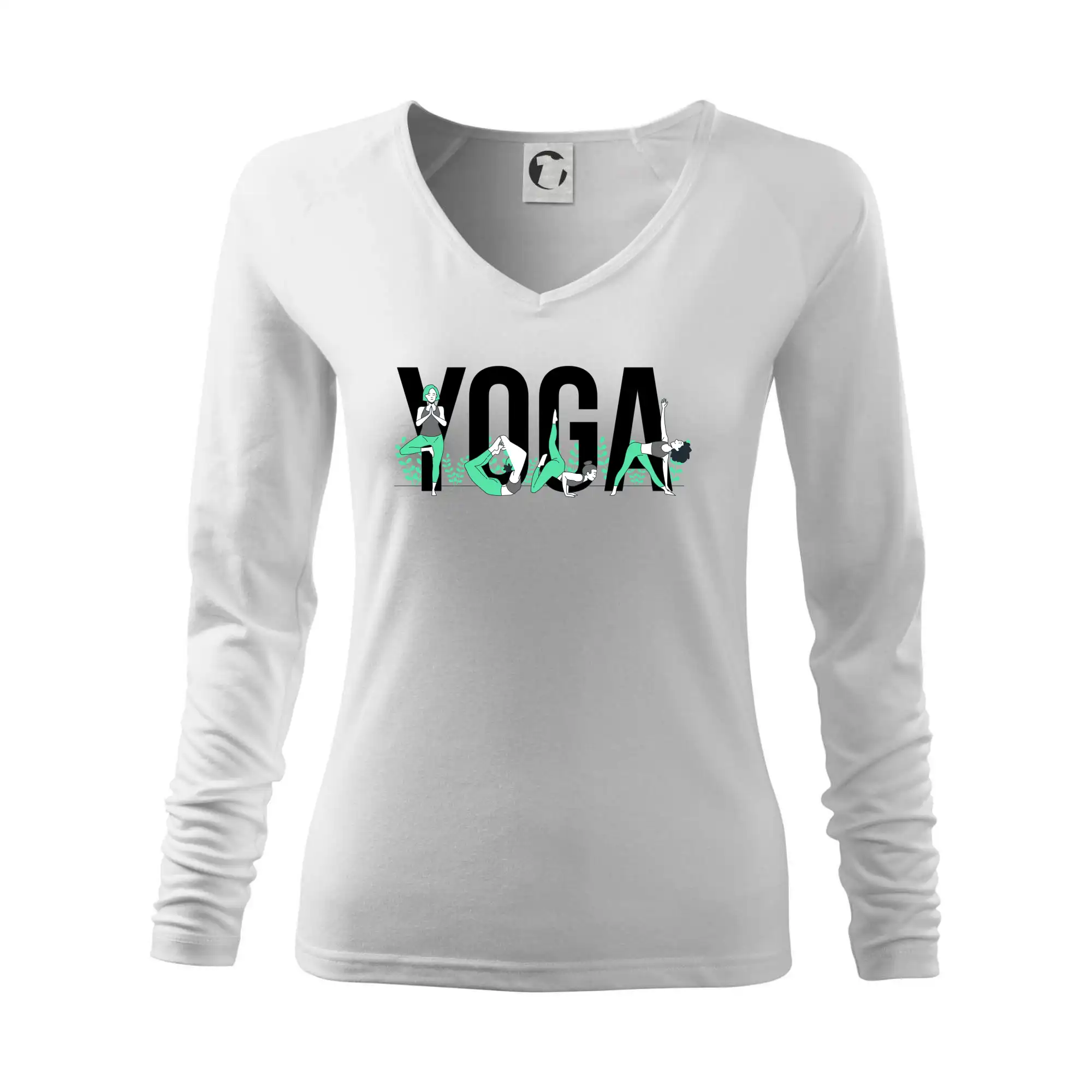 Tričká na jógu - Yoga nápis farebný - Tričko dámske Elegance
