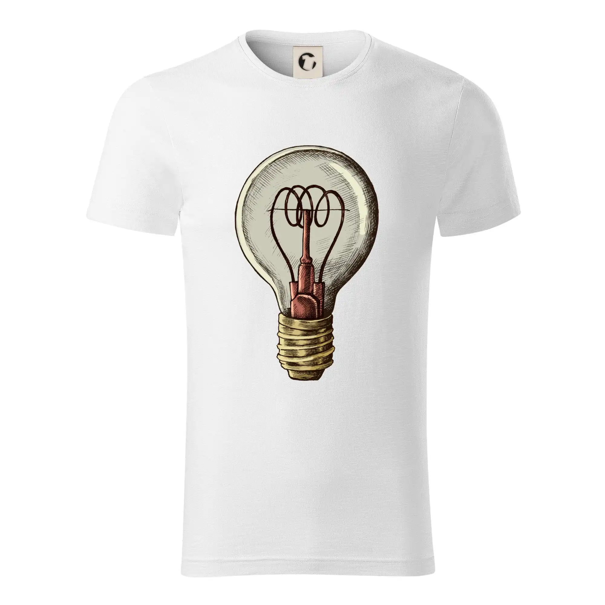 Grafické tričká - Retro žiarovka - Tričko z organickej bavlny