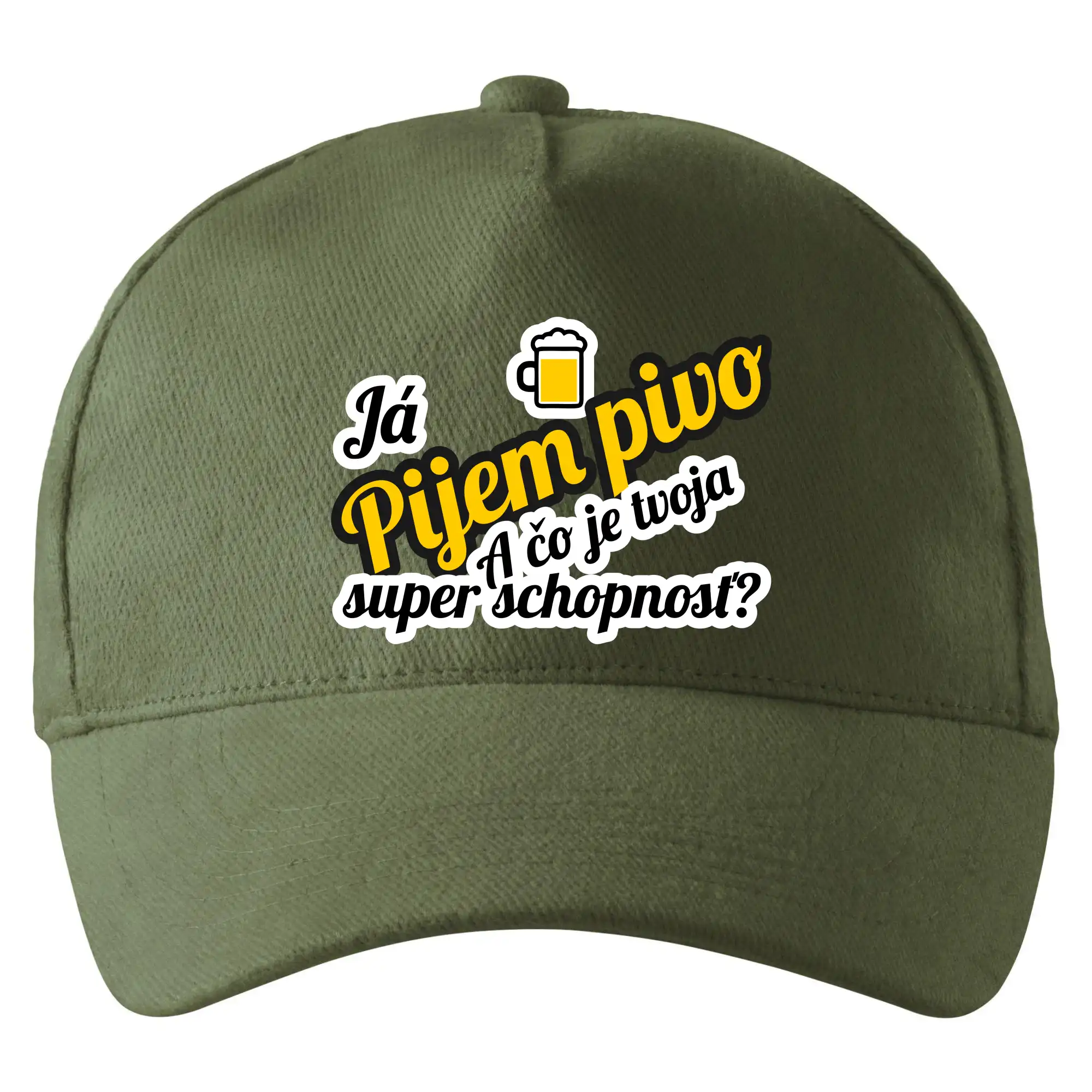 Vtipná tričká pre pivárov - Pijem pivo - tvoja super schopnosť - šikmý - Šiltovka so zahnutým šiltom a mosaznou sponou