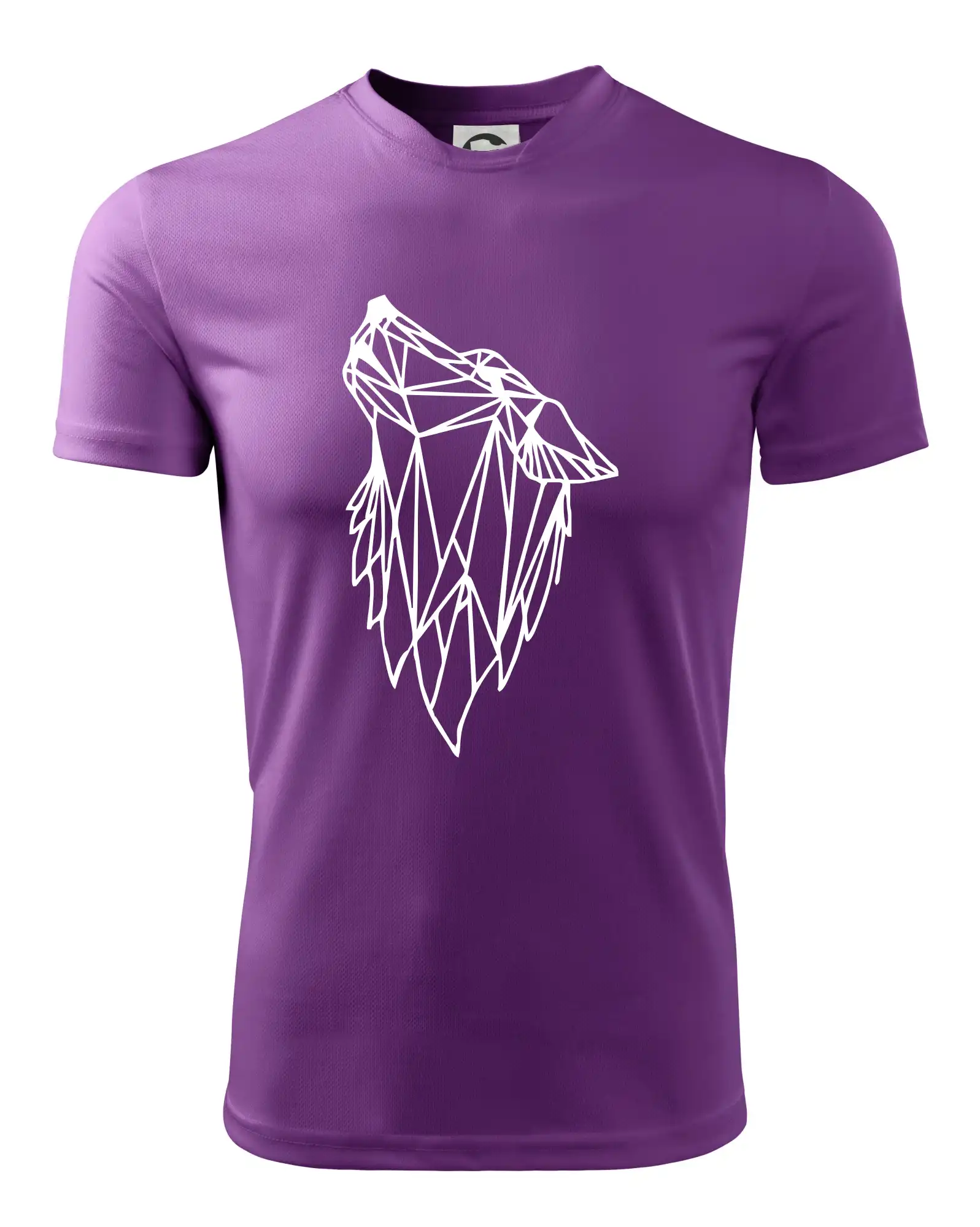 Tričká s vlkom - Geometria - vlk - vyjúci - Pánske tričko Fantasy športové