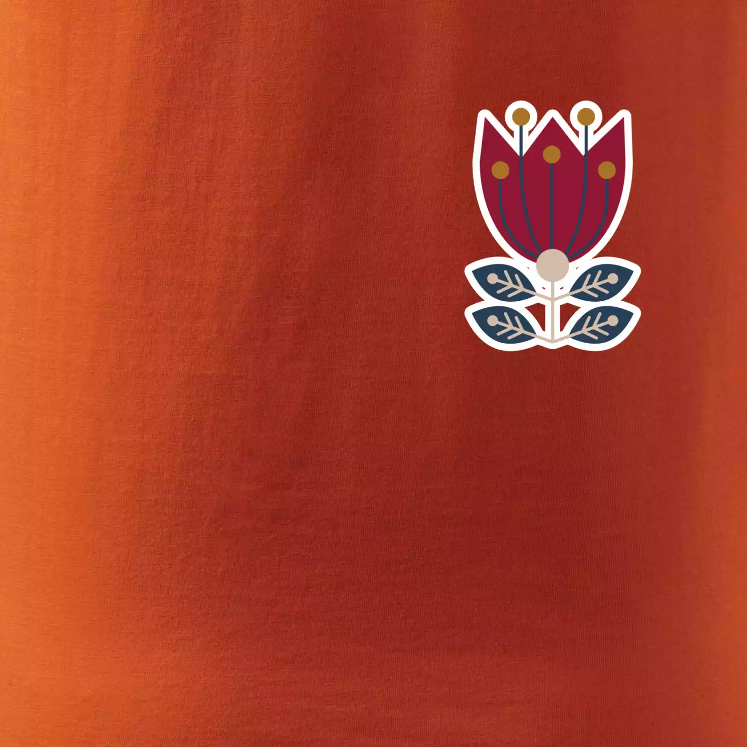 Folklor na prsu květina čtyřlistá