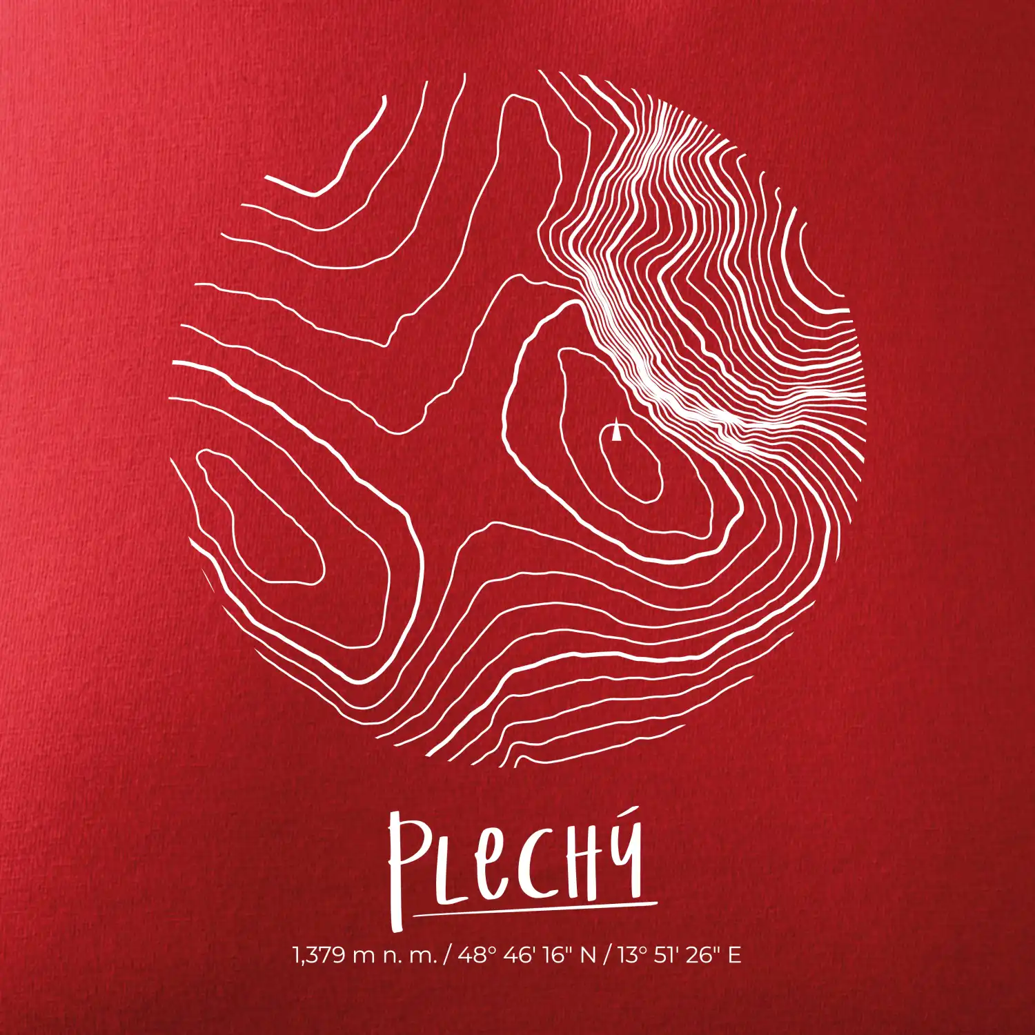 Plechý - vrstevnice v kruhu