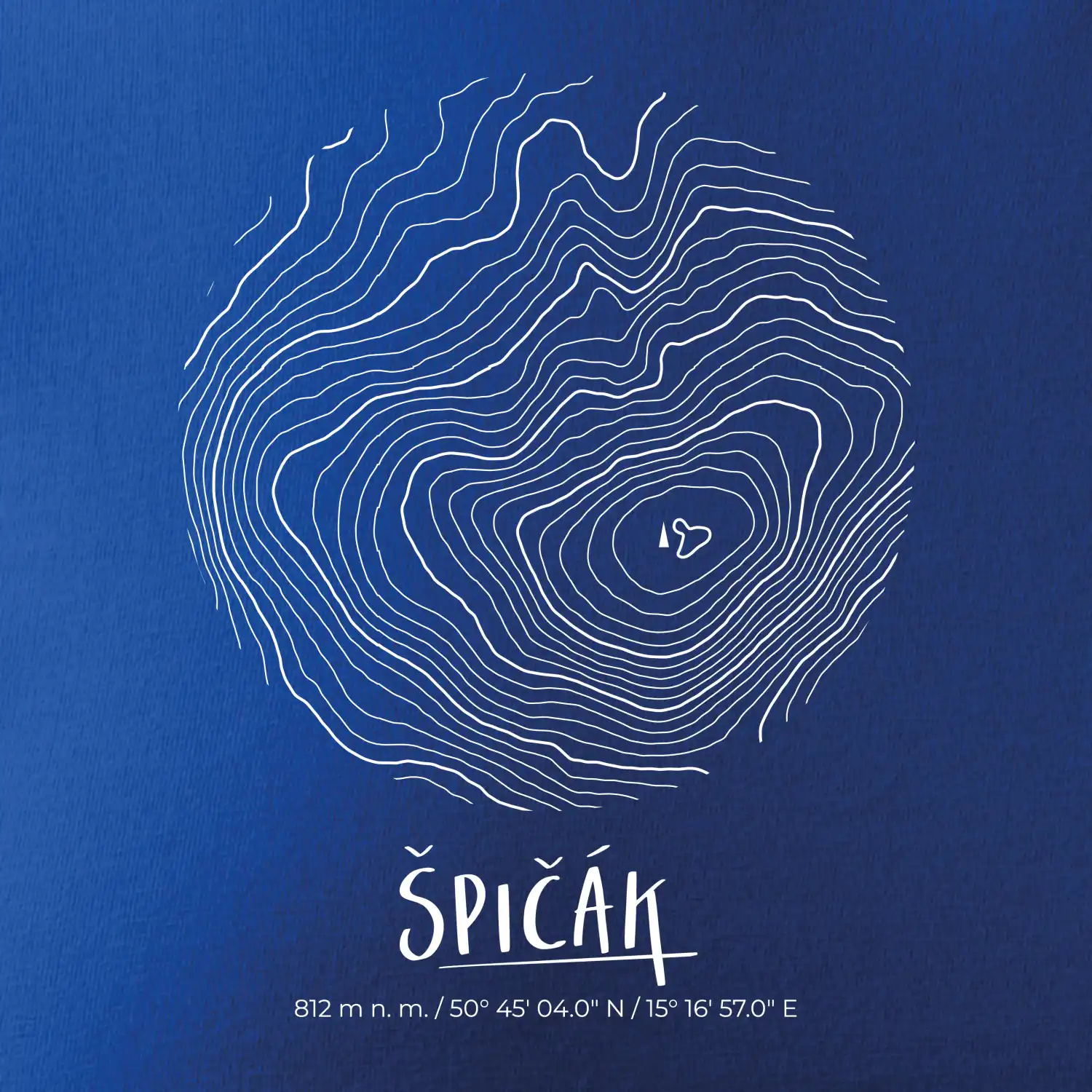 Špičák - vrstevnice v kruhu