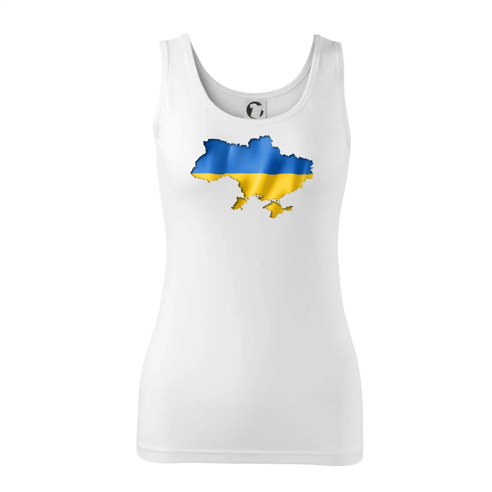 Tričká s vlajkou ukrajiny - Ukrajina vlajka mapa - Dámske tielko