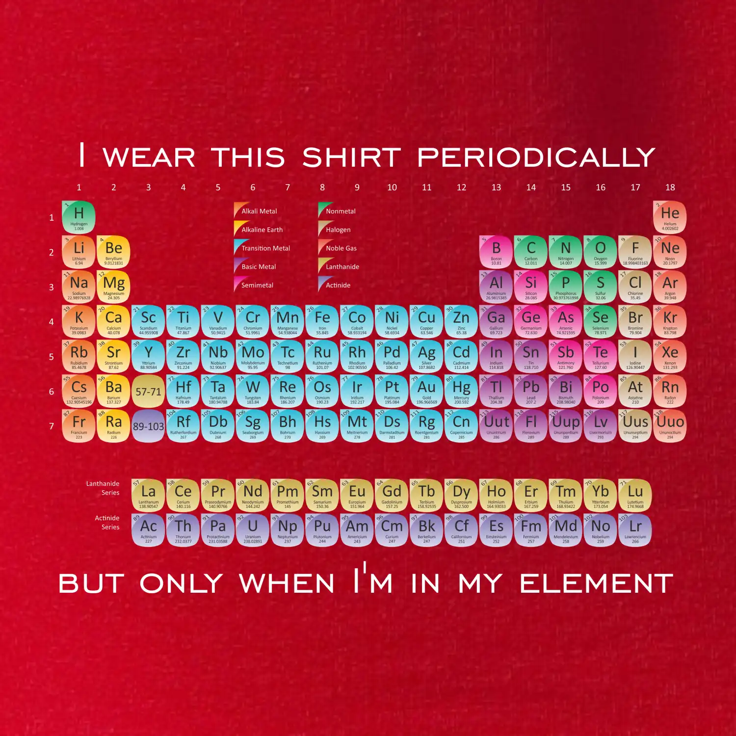 I wear this shirt periodically but only when I'm in my element
