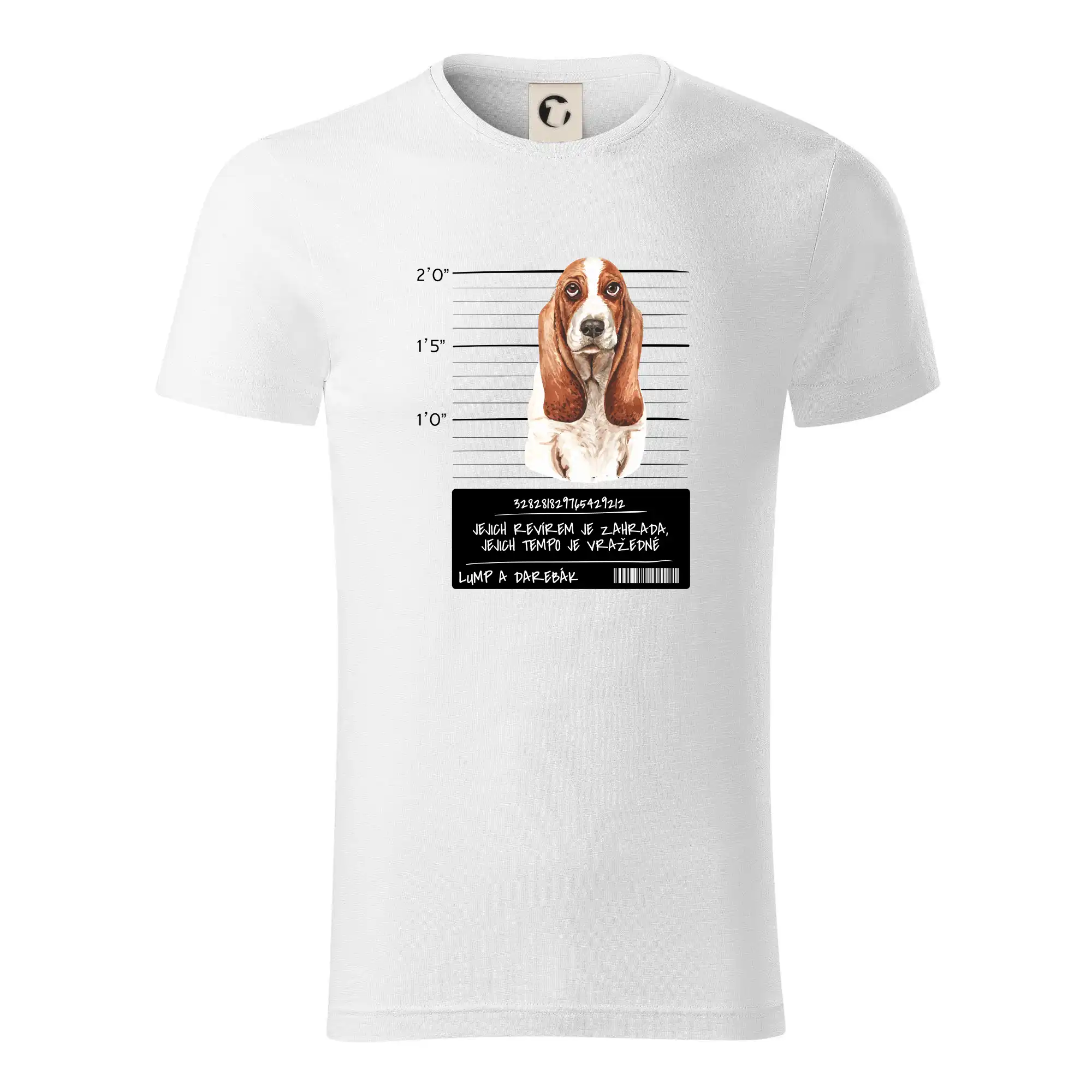 Baset na tričku - Baset - lump a darebák   - Tričko z organickej bavlny